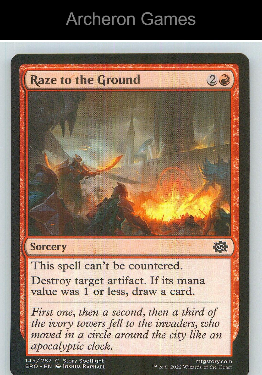 Raze to the Ground BRO 149 C MTG Card NM/EX+