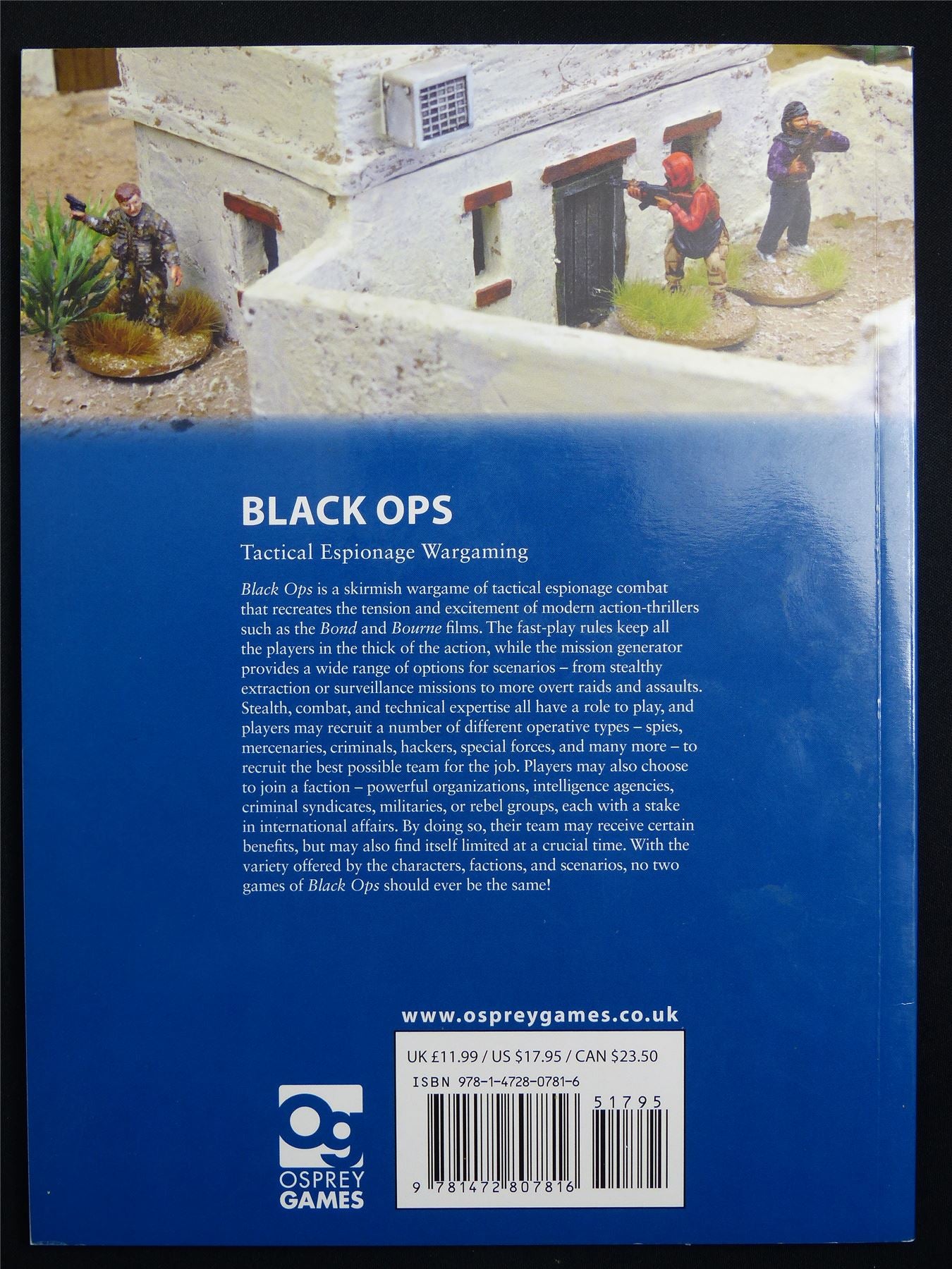 Black Ops: Tactical Espionage Wargaming Rulebook - Osprey Wargames 13 Softback #DP