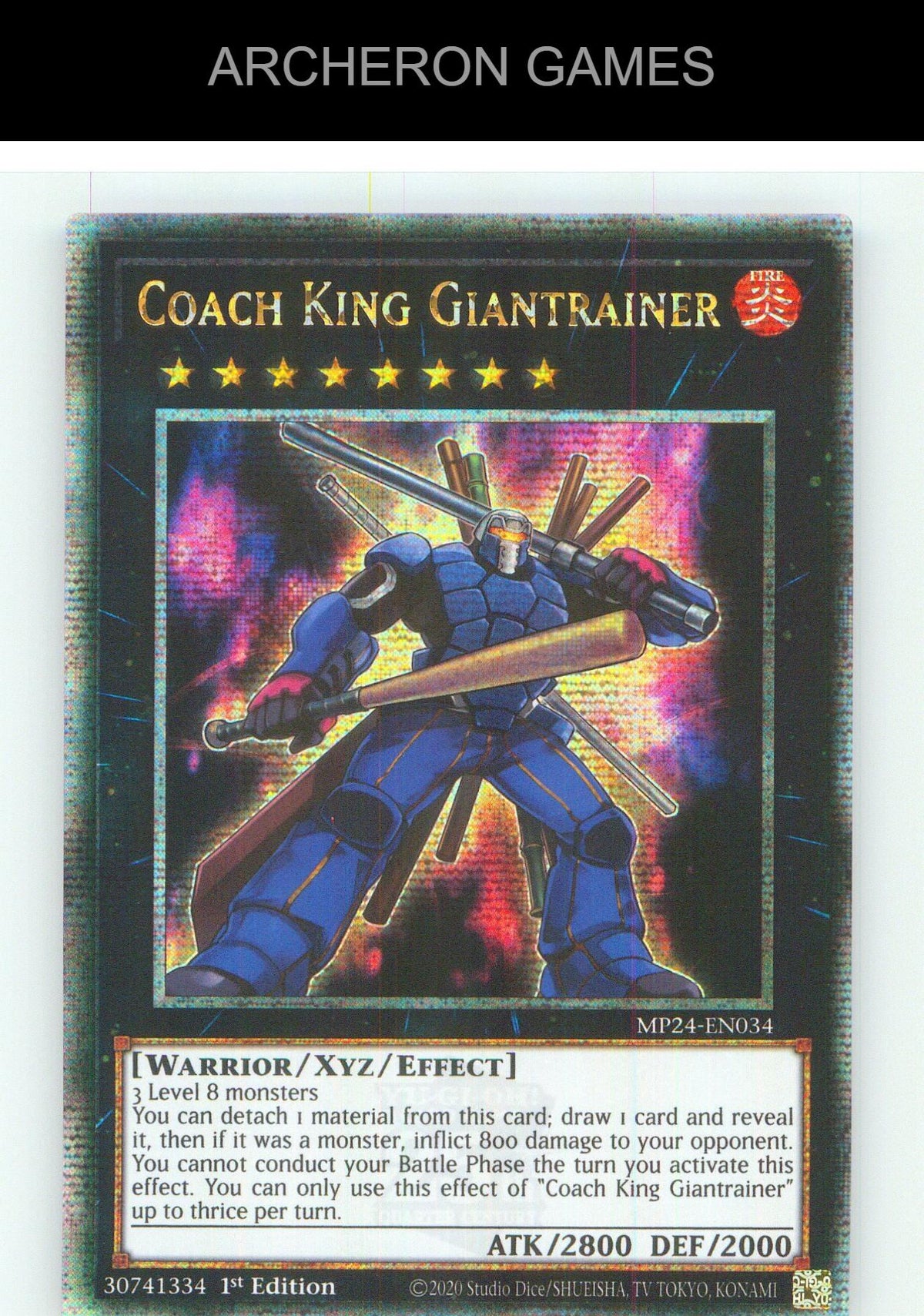 Coach King Giantrainer (Quarter Century Secret Rare) YUGIOH Card 1st Edition