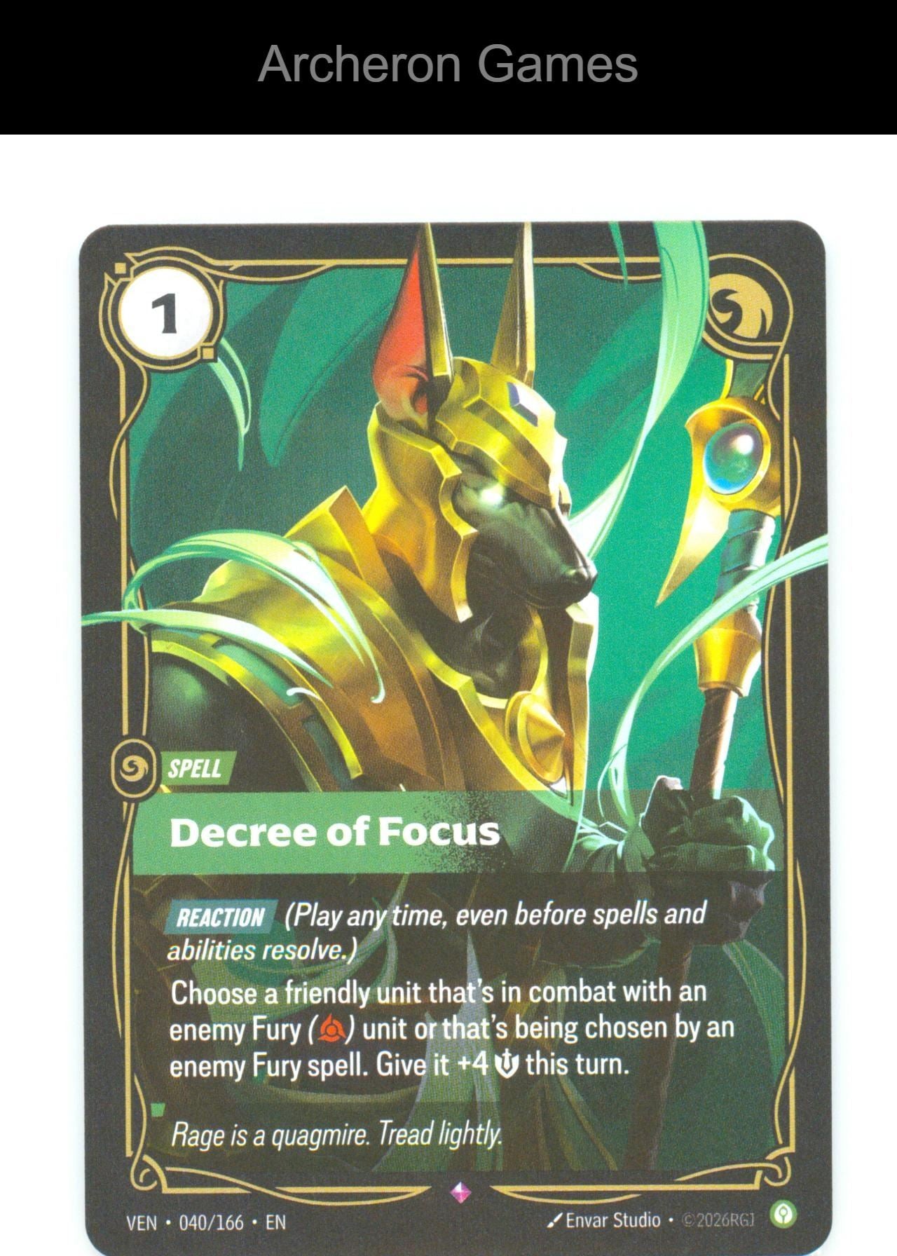 Decree of Focus VEN 040/166 R Vendetta Riftbound Card Foil