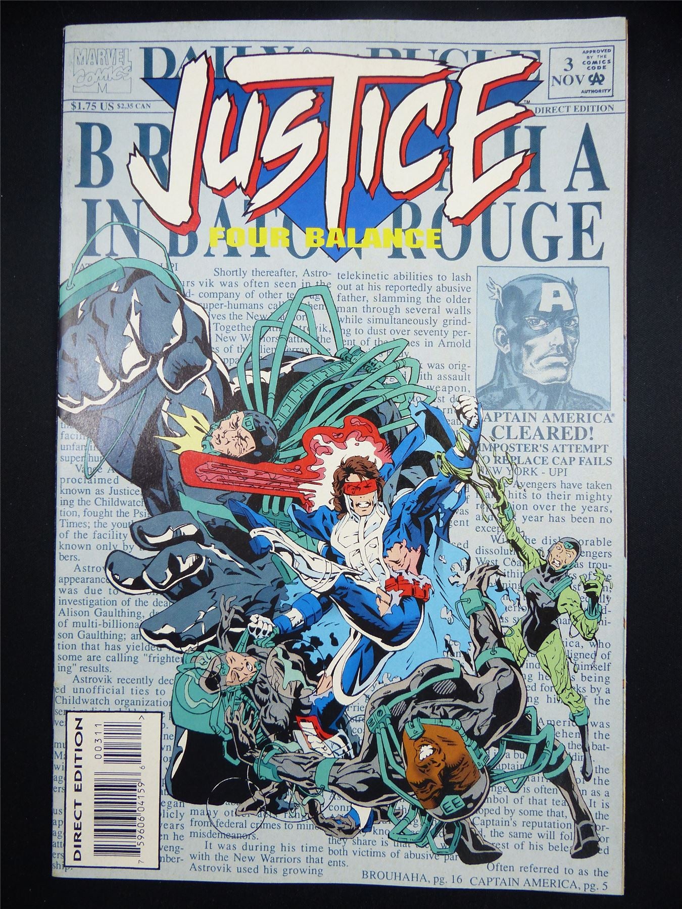 JUSTICE: Four Balance #3 - Marvel Comic #4U9