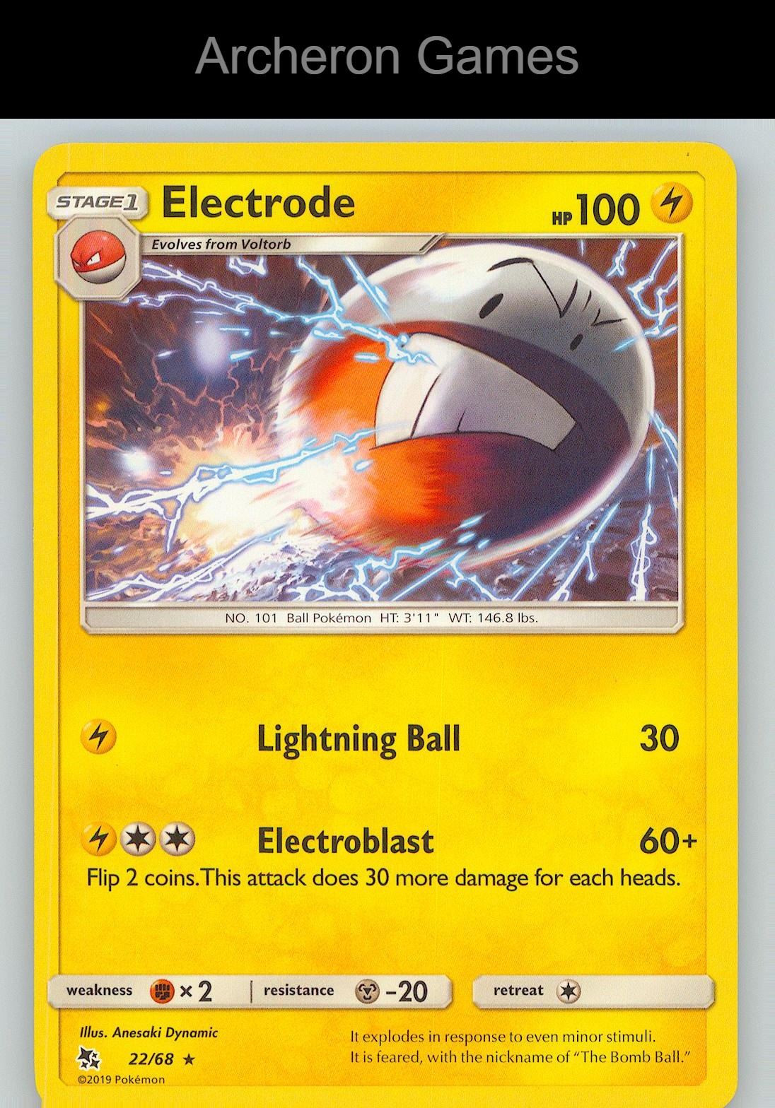 Pokemon Card Electrode HIF 22/68 R Hidden Fates
