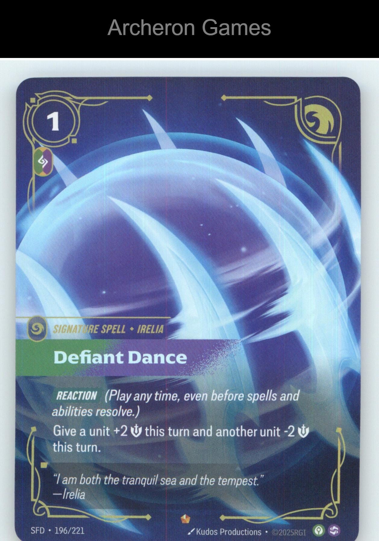 Defiant Dance SFD 196/221 Epic Spiritforged Riftbound Card Foil