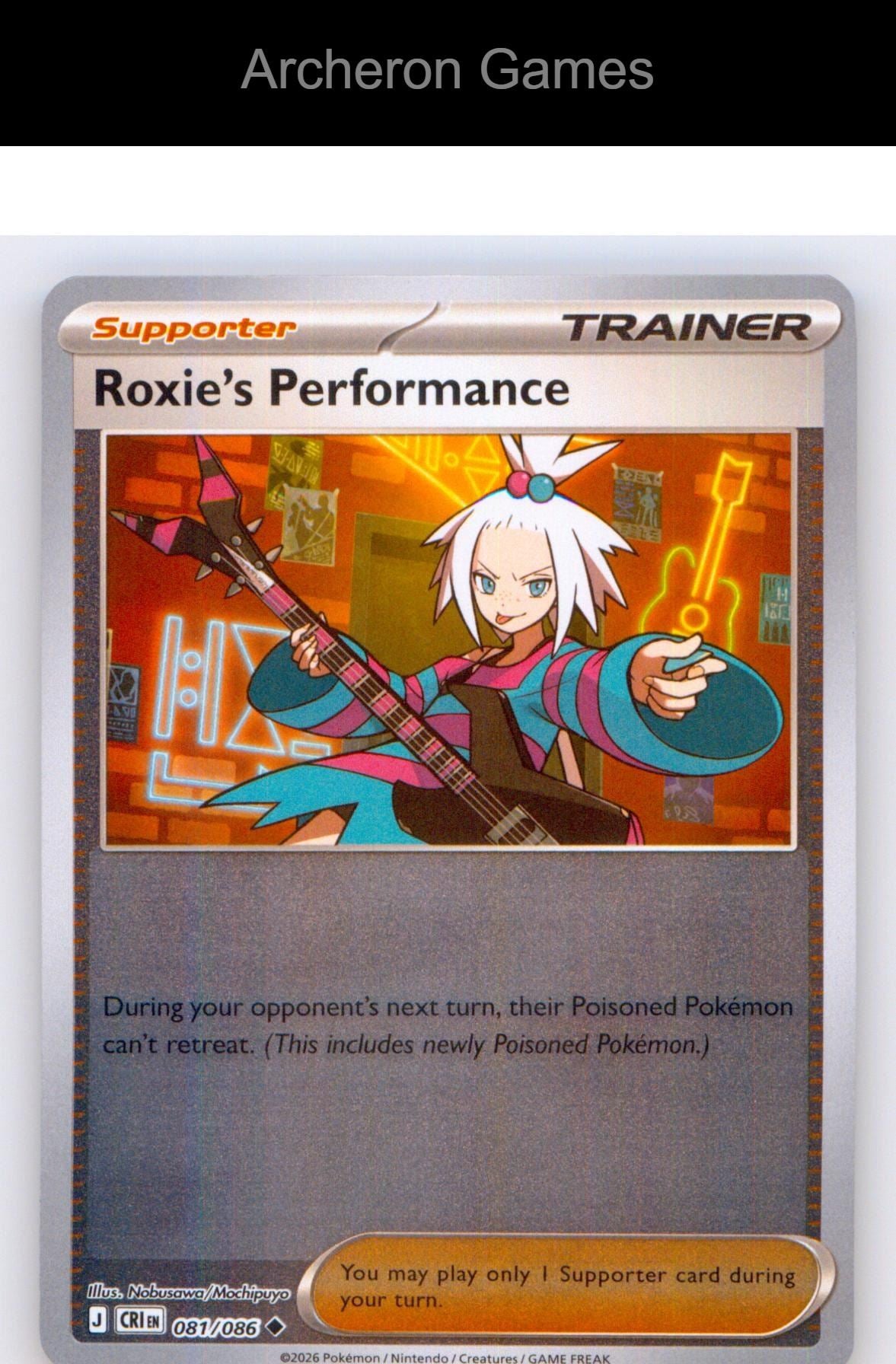 Pokemon Card Roxie's Performance ME04 081/086 UC Chaos Rising Reverse Holo