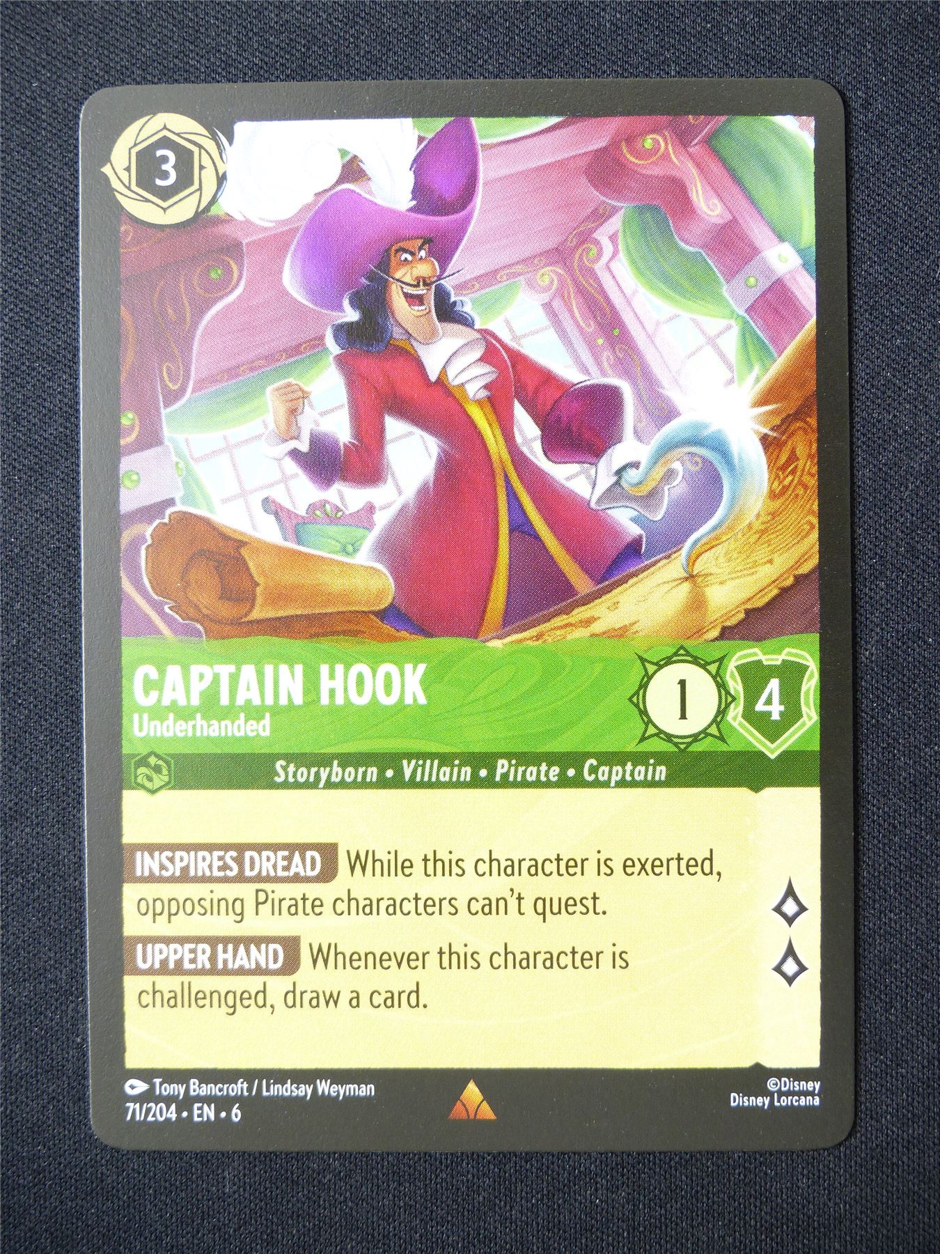 Captain Hook Underhanded 71/204 - Lorcana Card #6G4
