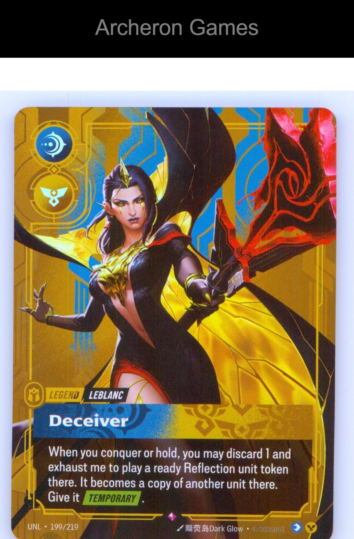 LeBlanc - Deceiver UNL 199/219 R Unleashed Riftbound Card