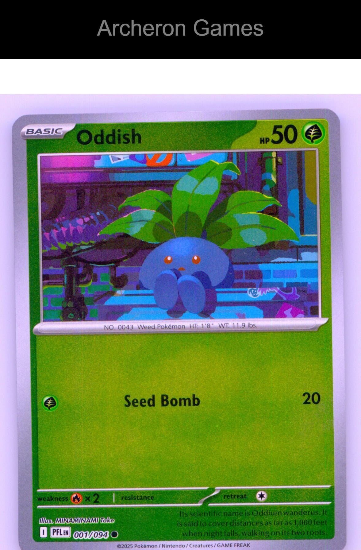 Pokemon Card Oddish PFL 001/094 C Phantasmal Flames Reverse Holo