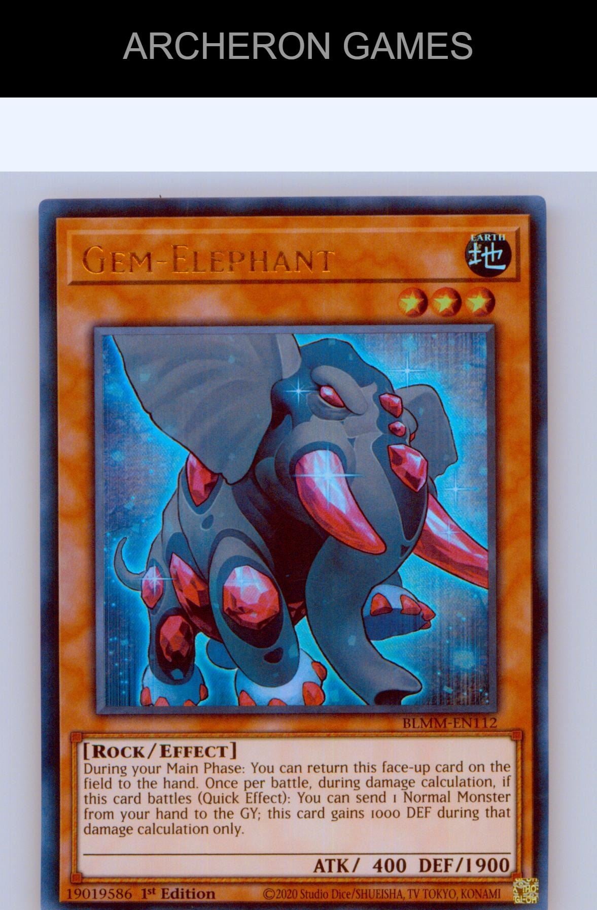 Gem-Elephant Ultra Rare YUGIOH Card 1st Edition