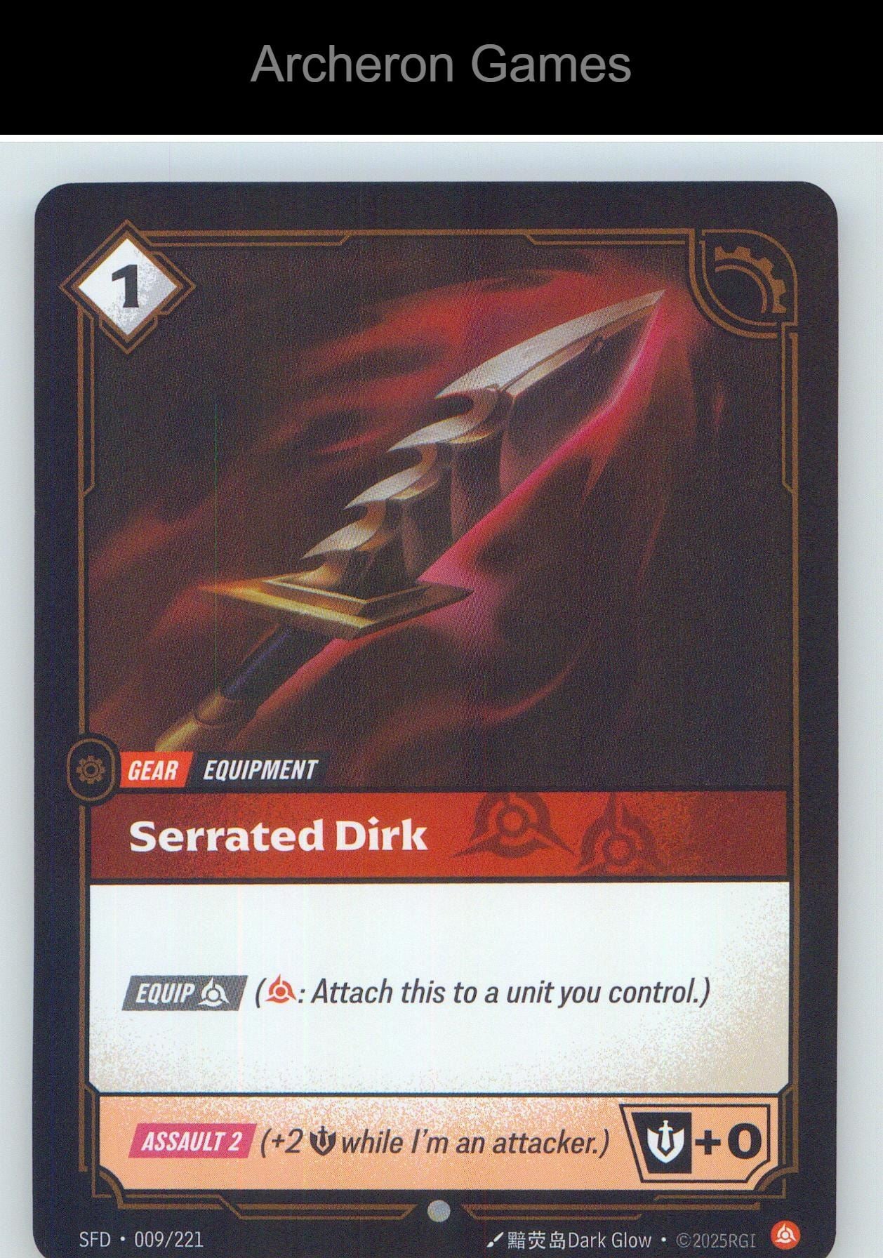Serrated Dirk SFD 009/221 C Spiritforged Riftbound Card