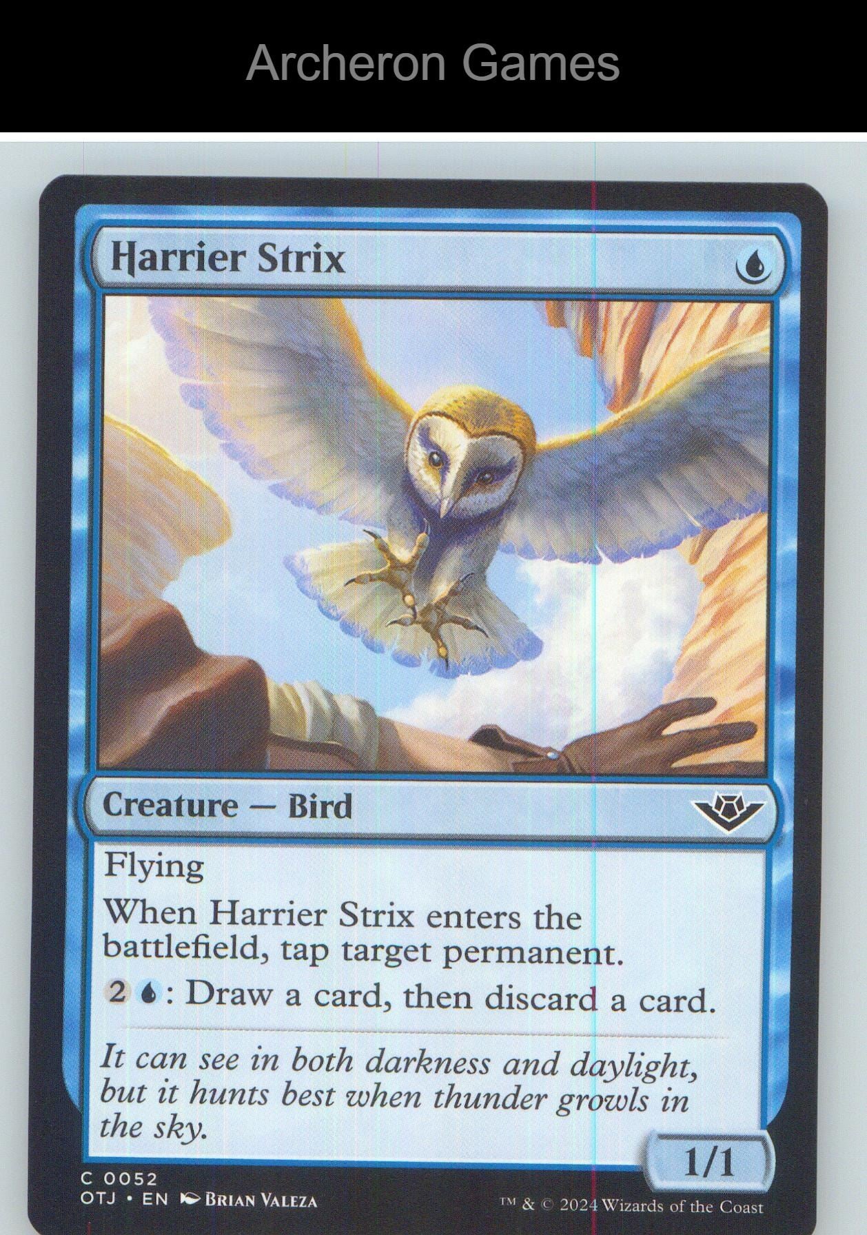 Harrier Strix OTJ 52 C MTG Card NM/EX+