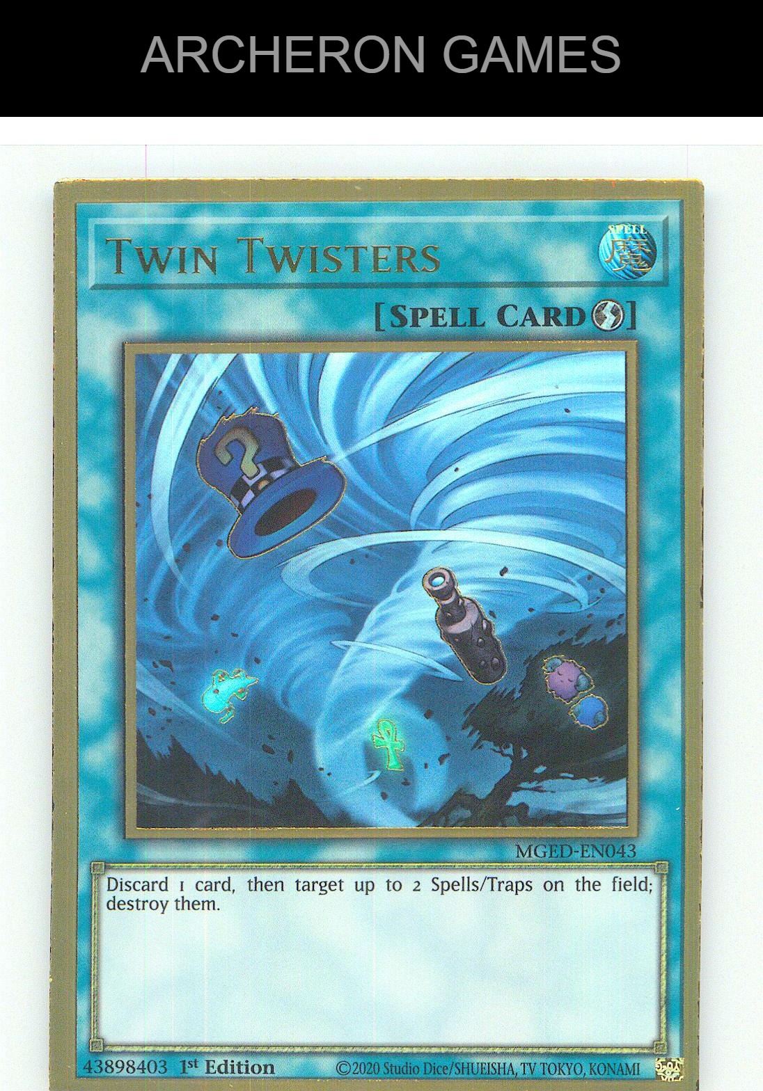 Twin Twisters Premium Gold Rare YUGIOH Card 1st Edition