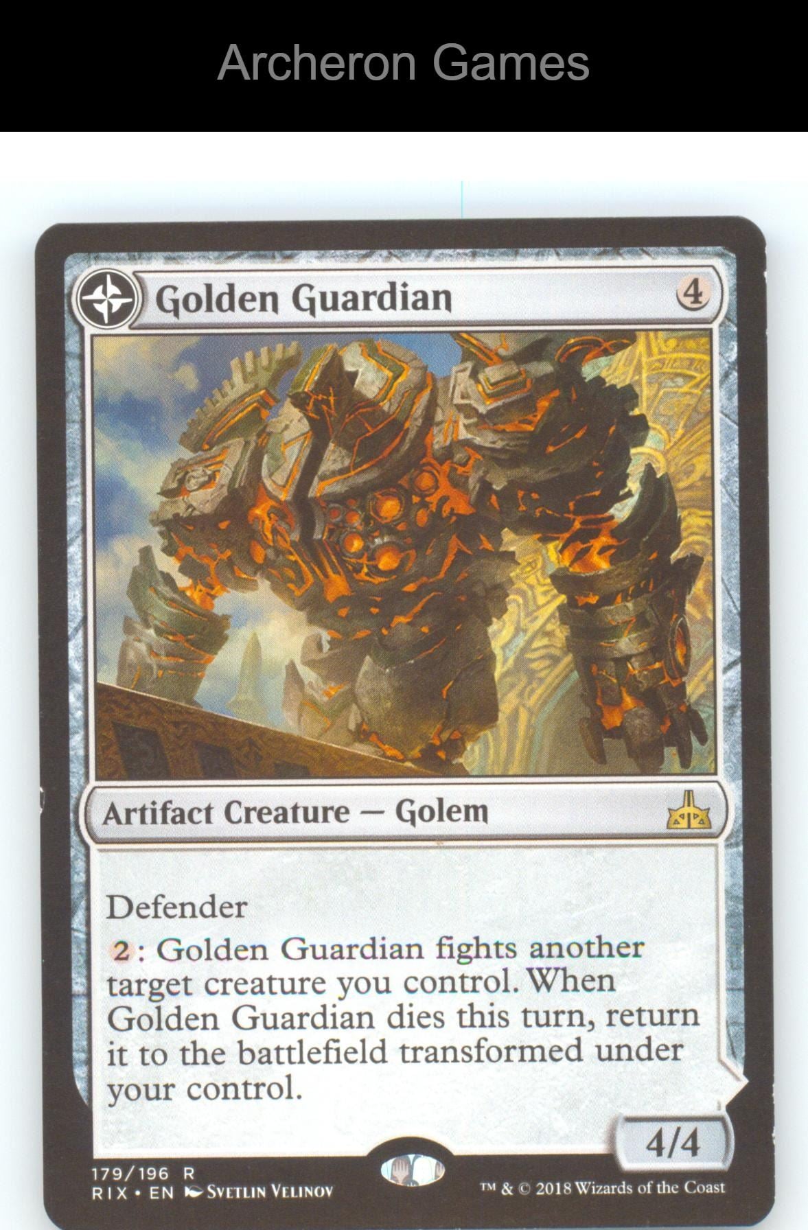 Golden Guardian RIX 179 R MTG Card Rivals of Ixalan