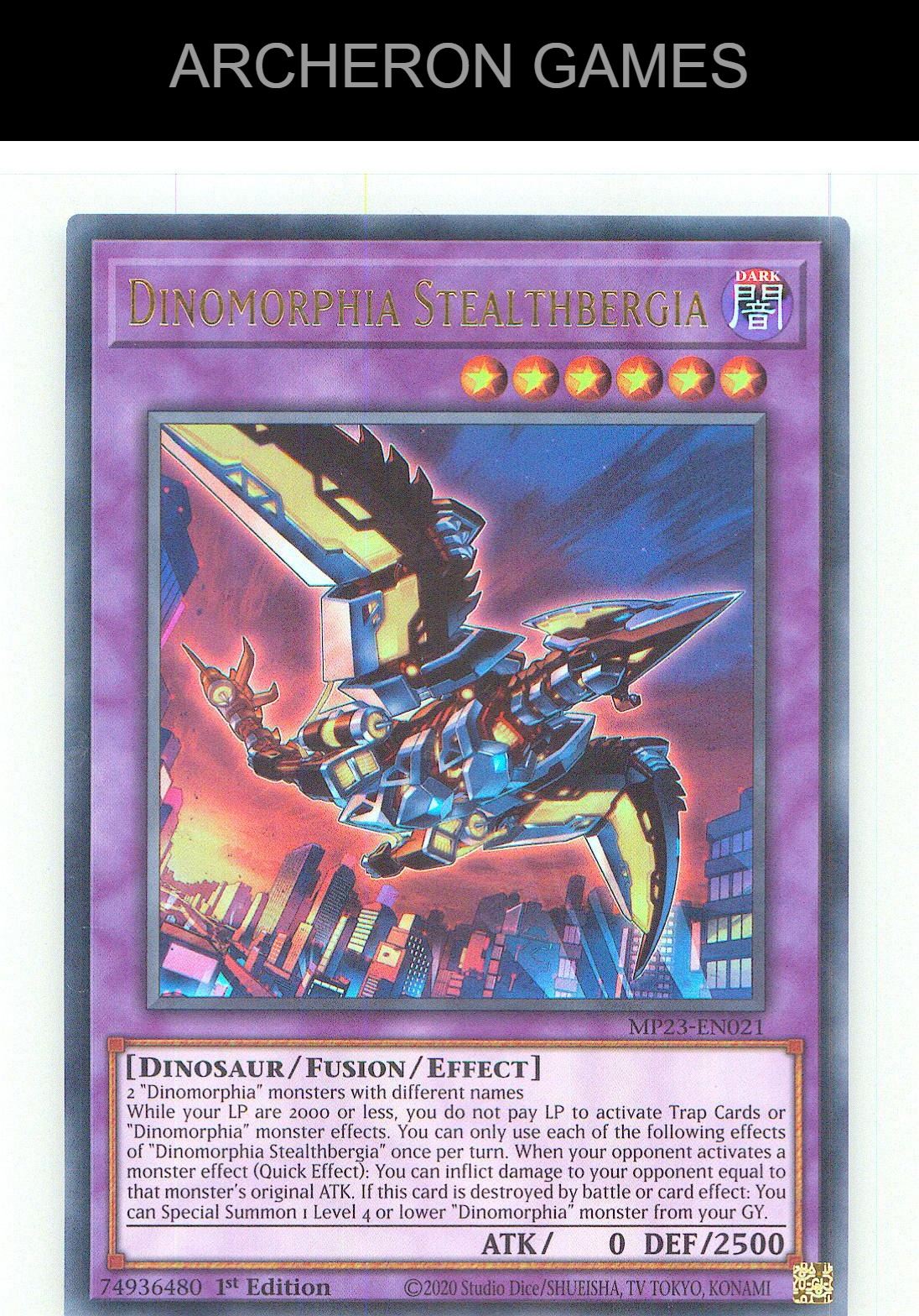 Dinomorphia Stealthbergia Ultra Rare YUGIOH Card 1st Edition