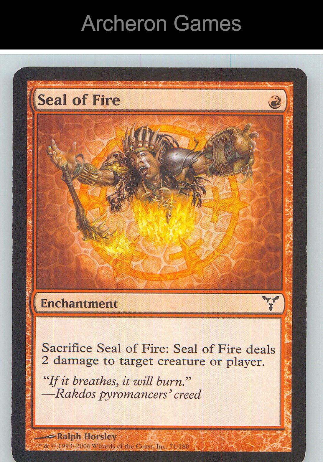 Seal of Fire DIS 71 C MTG Card NM/EX+