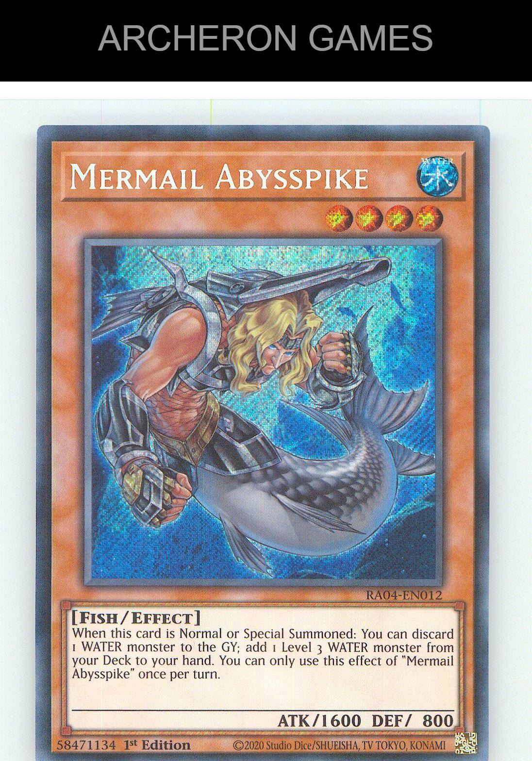 Mermail Abysspike (Secret Rare) SEC YUGIOH Card 1st Edition