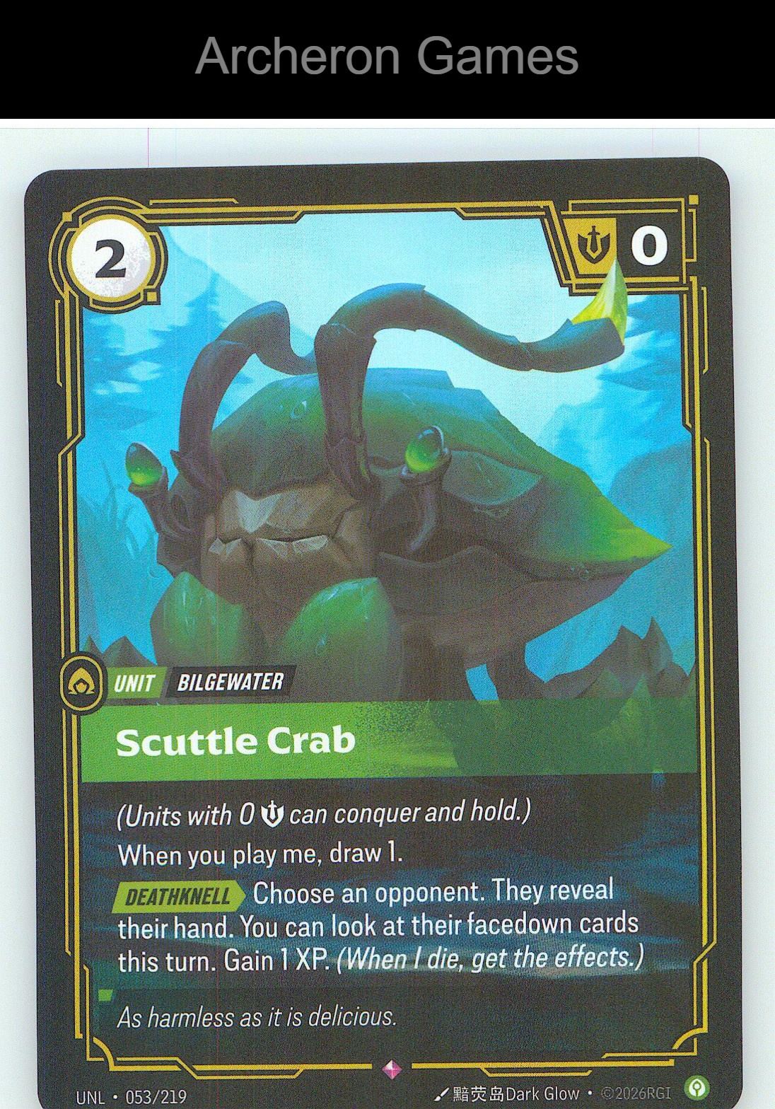 Scuttle Crab UNL 053/219 R Unleashed Riftbound Card
