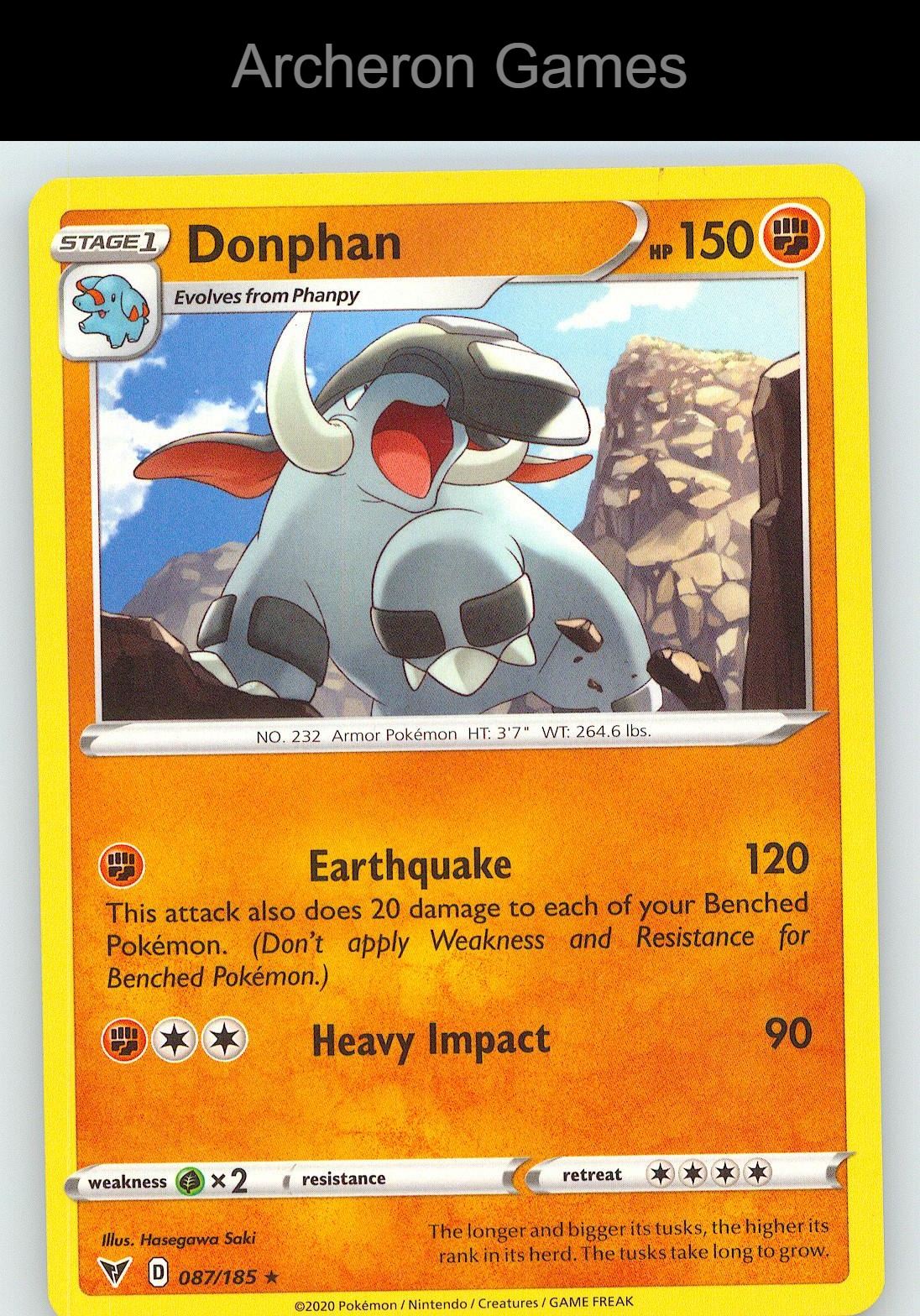 Pokemon Card Donphan VIV 087/185 R Vivid Voltage