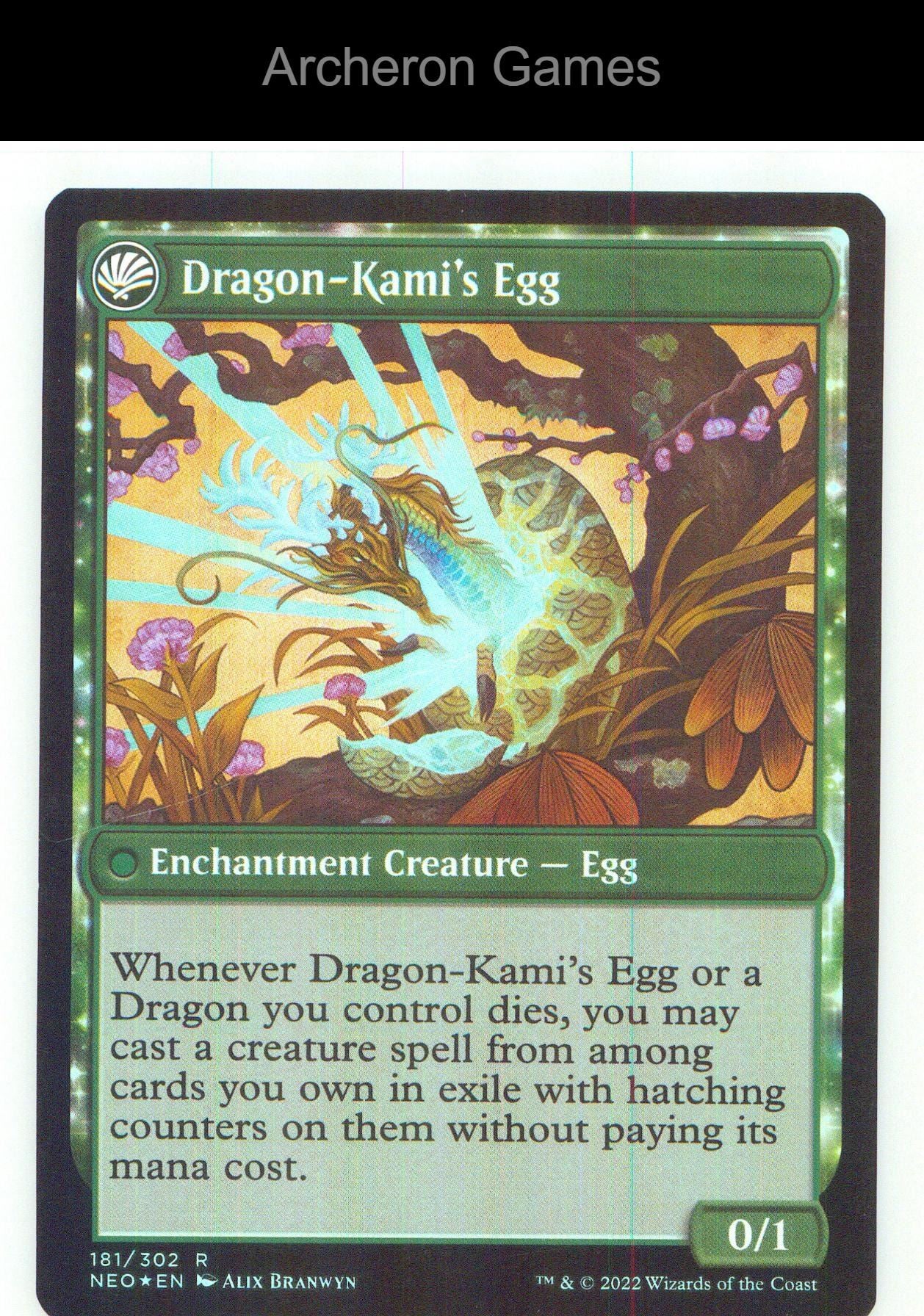 The Dragon-Kami Reborn NEO 181 R MTG Card NM/EX+ Foil