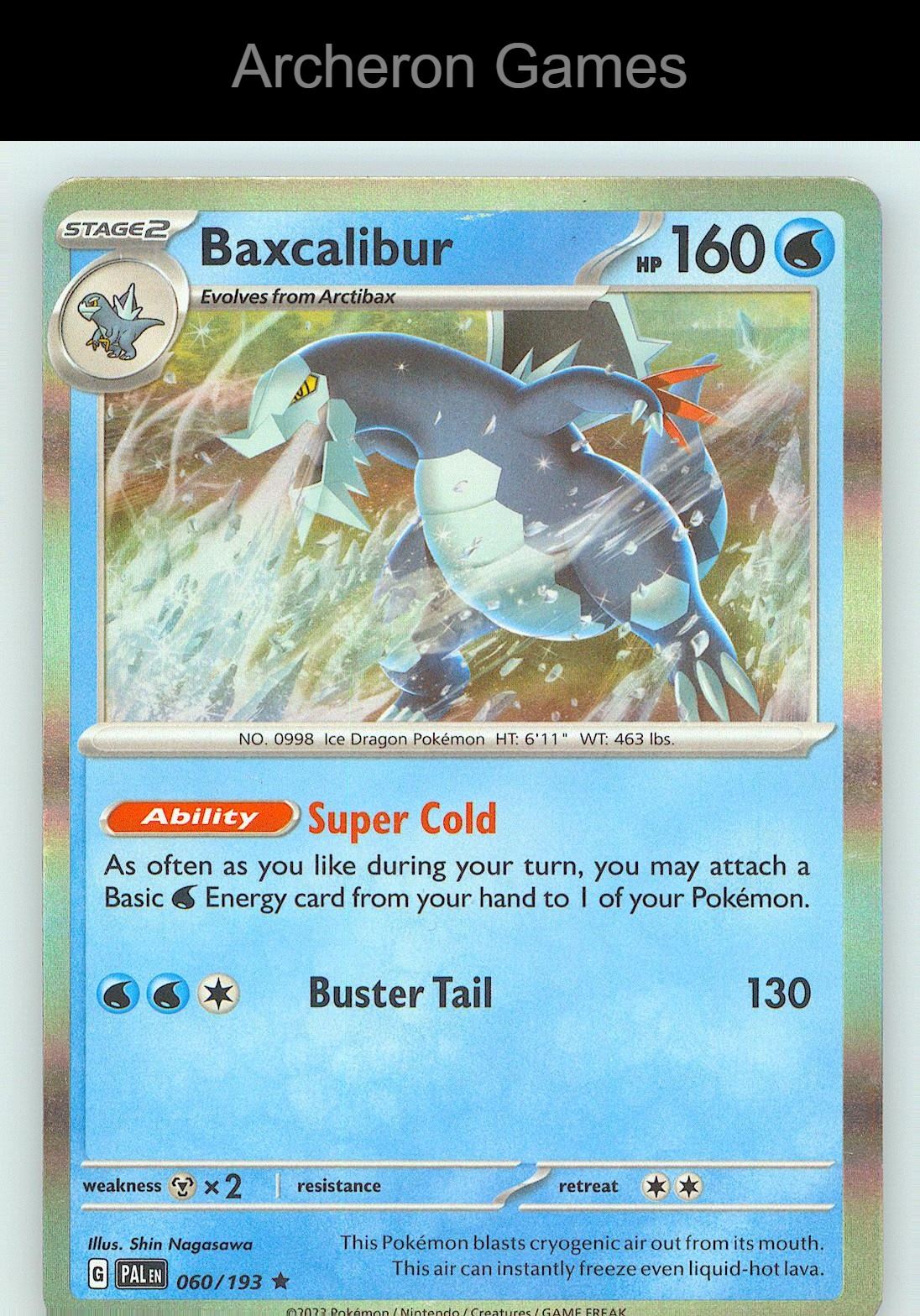 Pokemon Card Baxcalibur PAL 060/193 R Paldea Evolved Holo