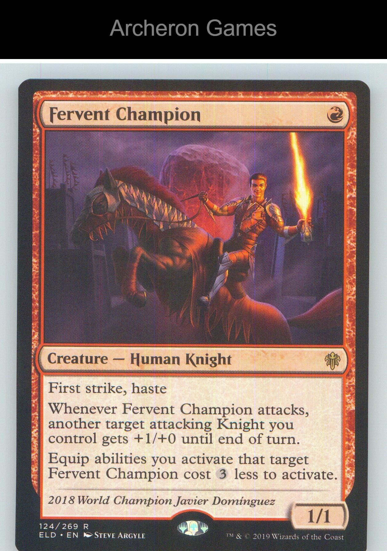 Fervent Champion ELD 124 R MTG Card NM/EX+
