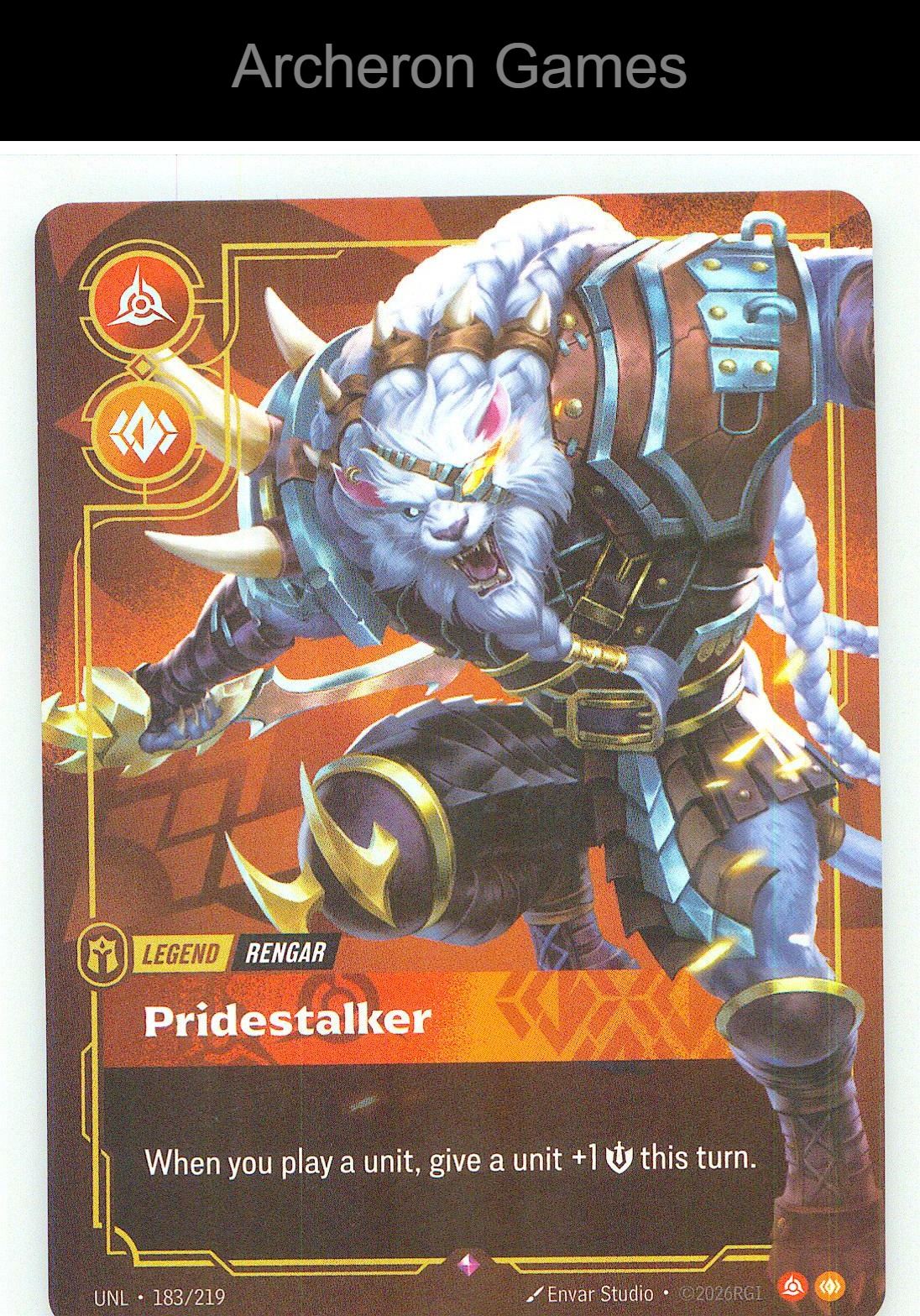 Rengar - Pridestalker UNL 183/219 R Unleashed Riftbound Card