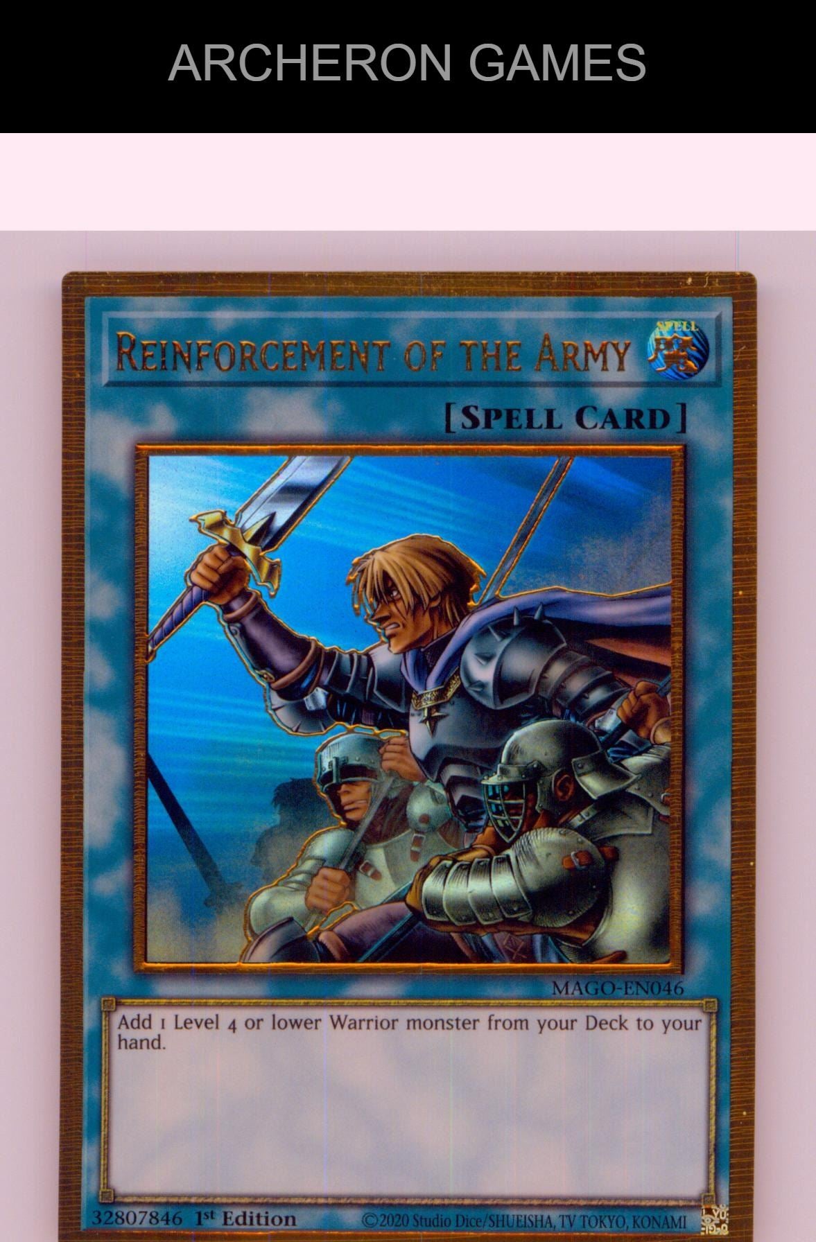 Reinforcement of the Army Premium Gold Rare YUGIOH Card 1st Edition