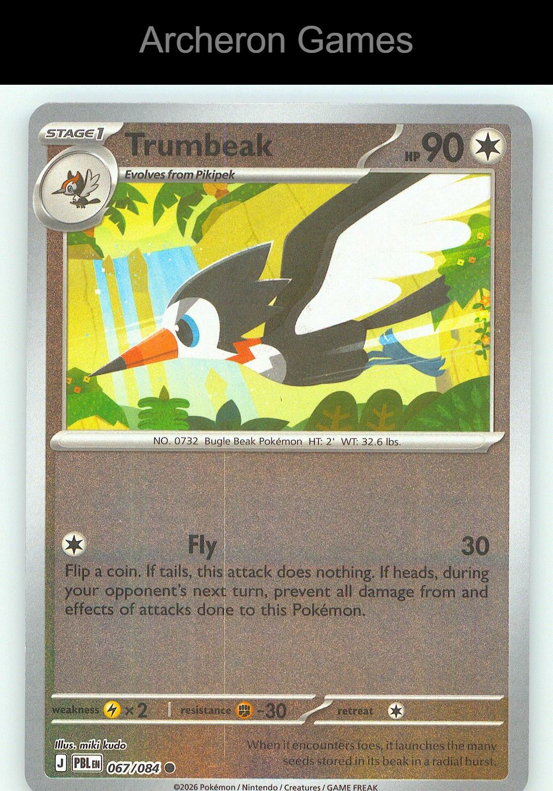 Pokemon Card Trumbeak ME05 067/084 C Pitch Black Reverse Holo