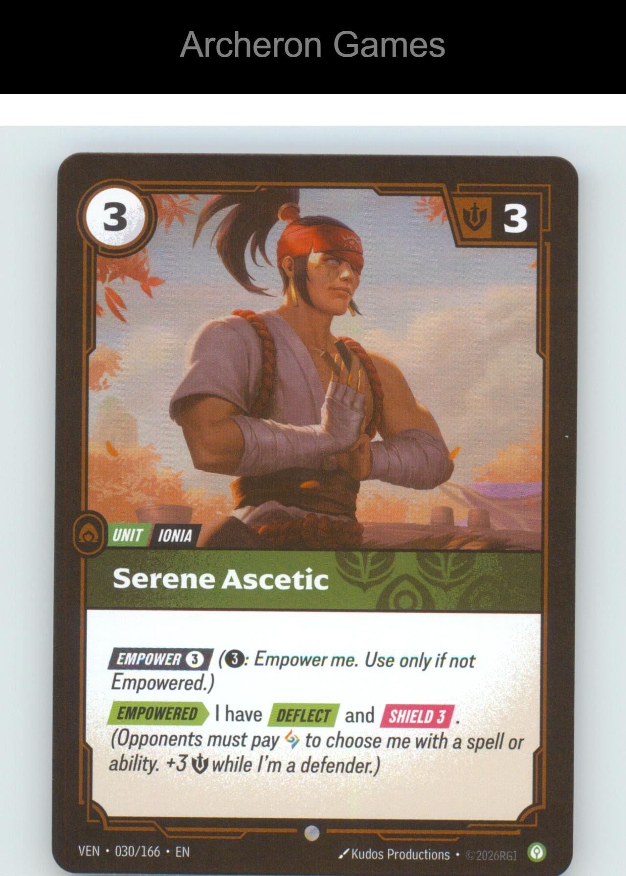 Serene Ascetic VEN 030/166 C Vendetta Riftbound Card Foil