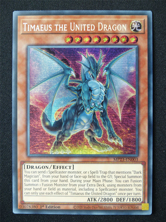 Timaeus the United Dragon MP23 Secret Rare - 1st ed Yugioh Card #6Z
