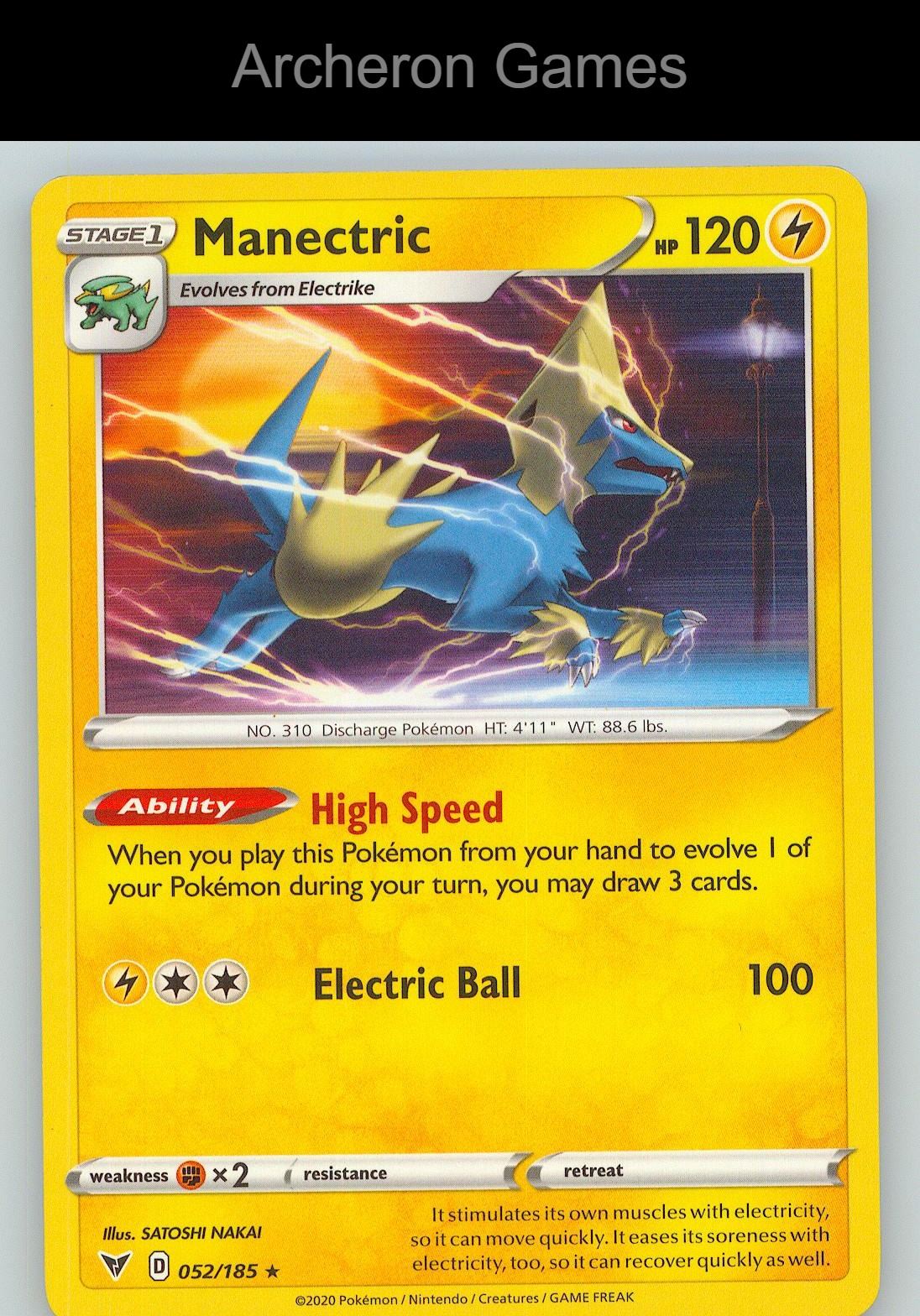 Pokemon Card Manectric VIV 052/185 R Vivid Voltage