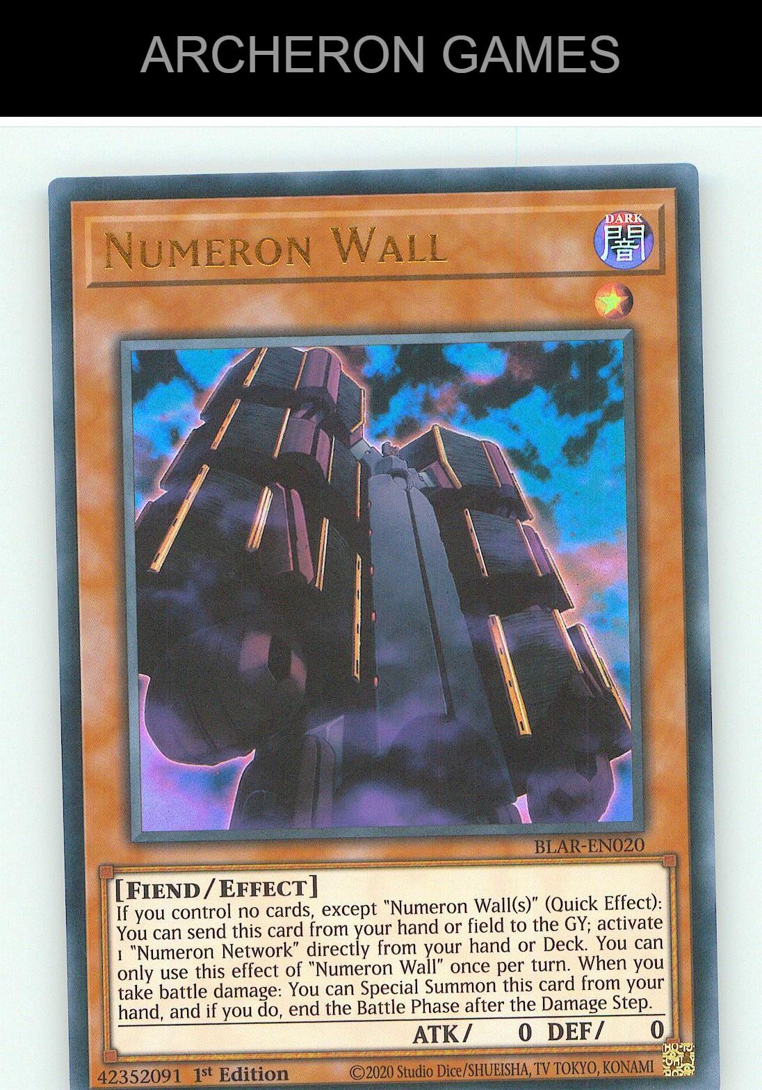 Numeron Wall UR YUGIOH Card 1st Edition