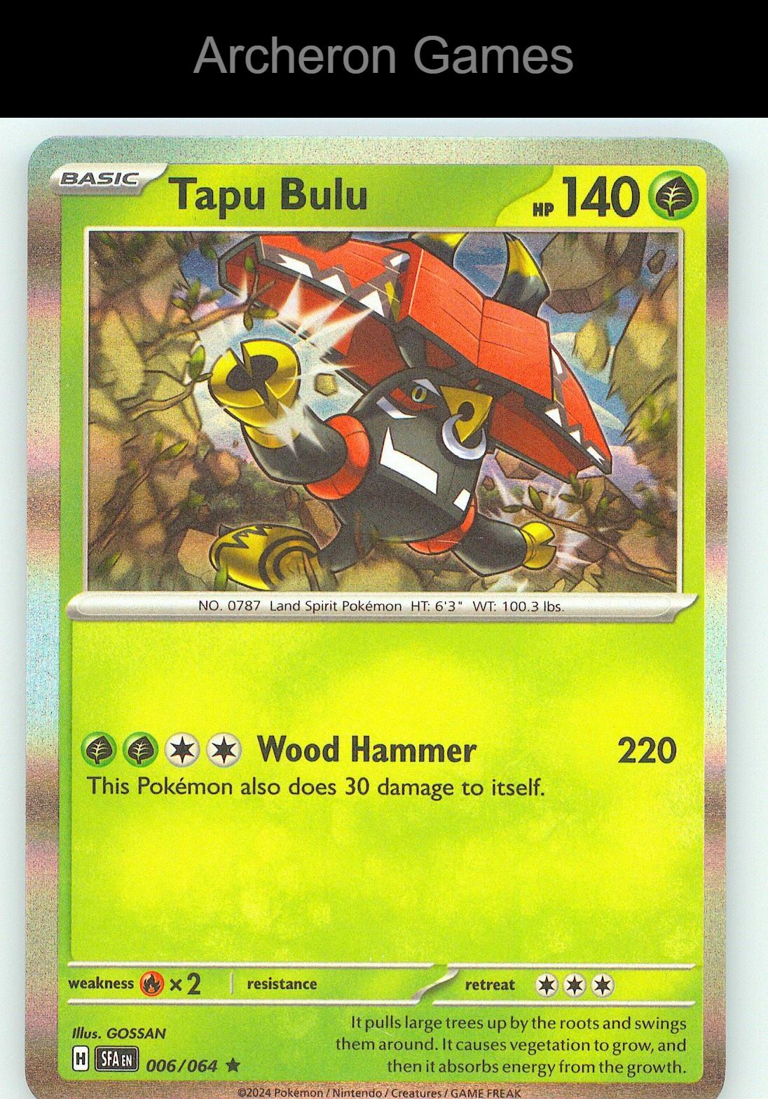 Pokemon Card Tapu Bulu SFA 006/064 R Shrouded Fable Holo