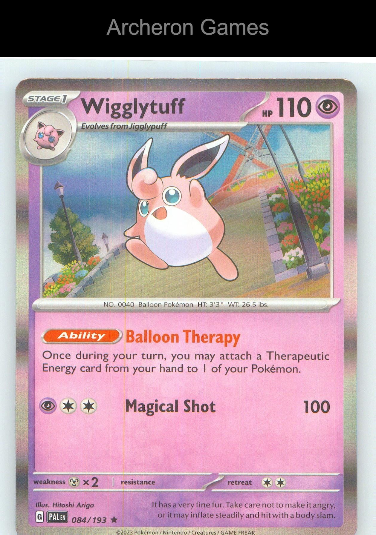 Pokemon Card Wigglytuff PAL 084/193 R Paldea Evolved Holo
