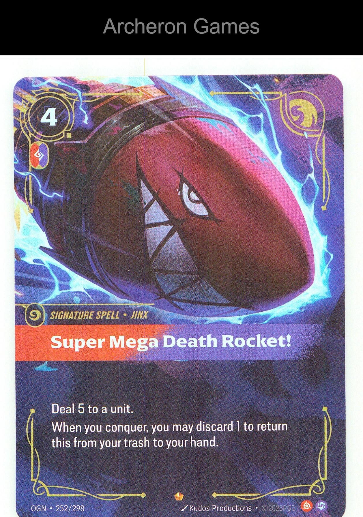 Super Mega Death Rocket! OGN 252/298 Epic Origins Riftbound Card Foil