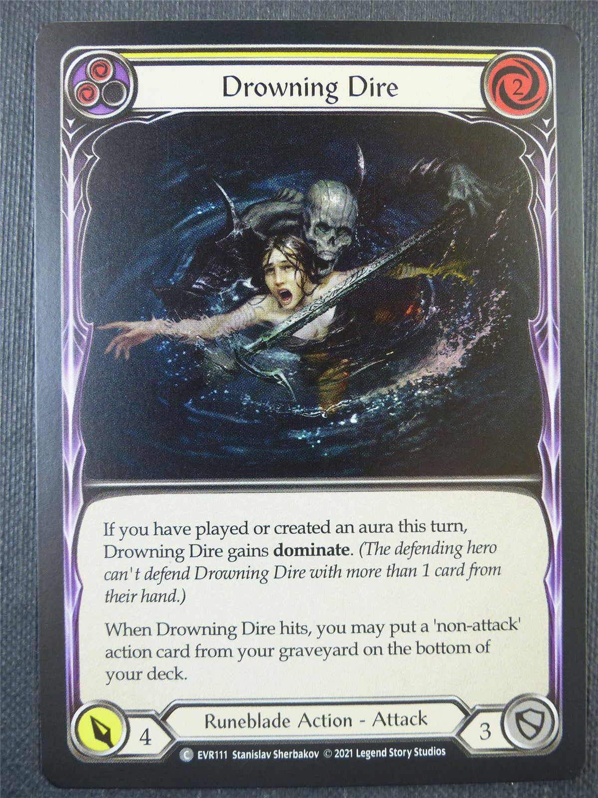 Drowning Dire Yellow Foil - 1st ed Everfest - Flesh & Blood Card #6IW