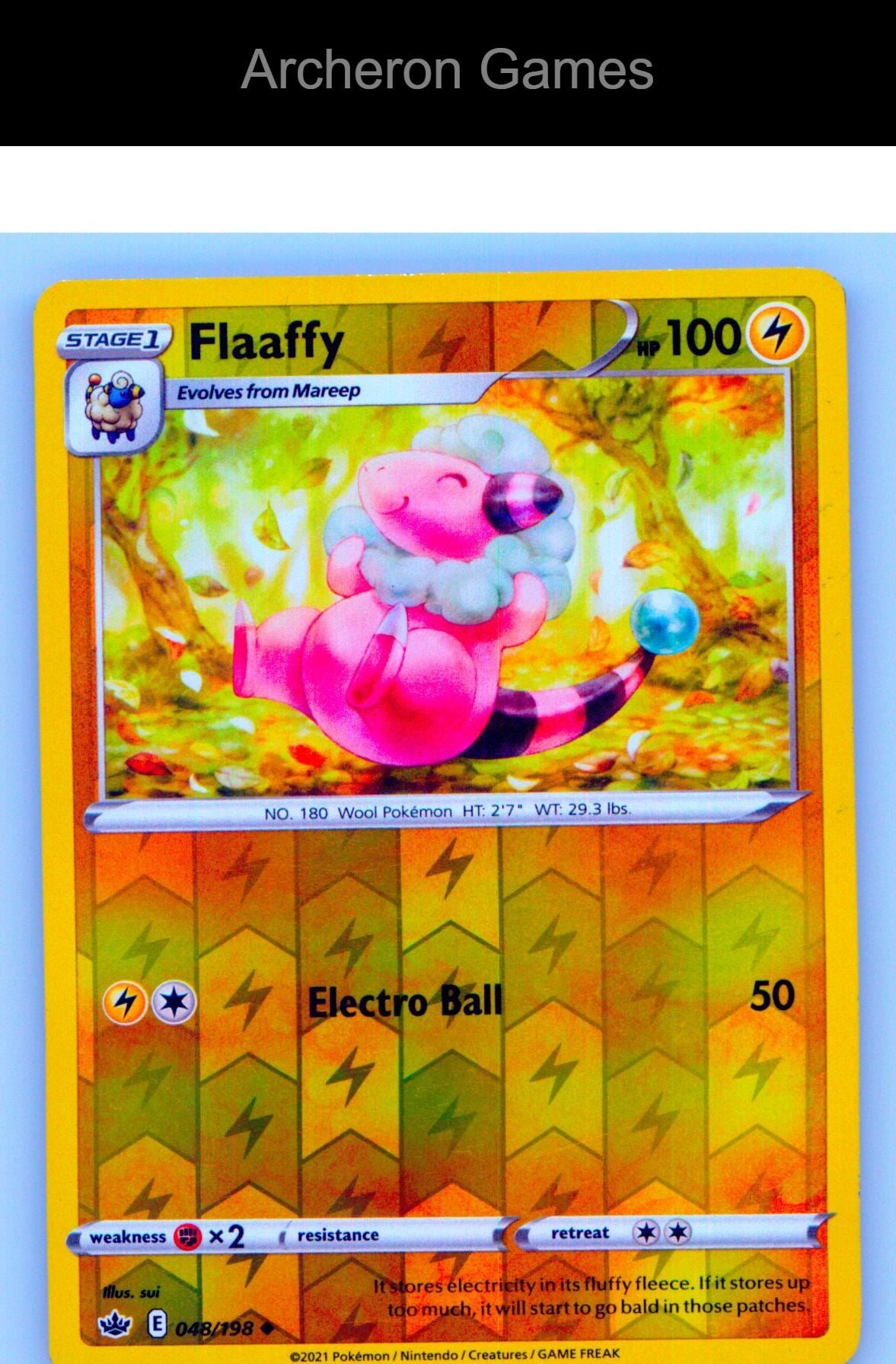 Pokemon Card Flaaffy CRE 048/198 UC Chilling Reign Reverse Holo