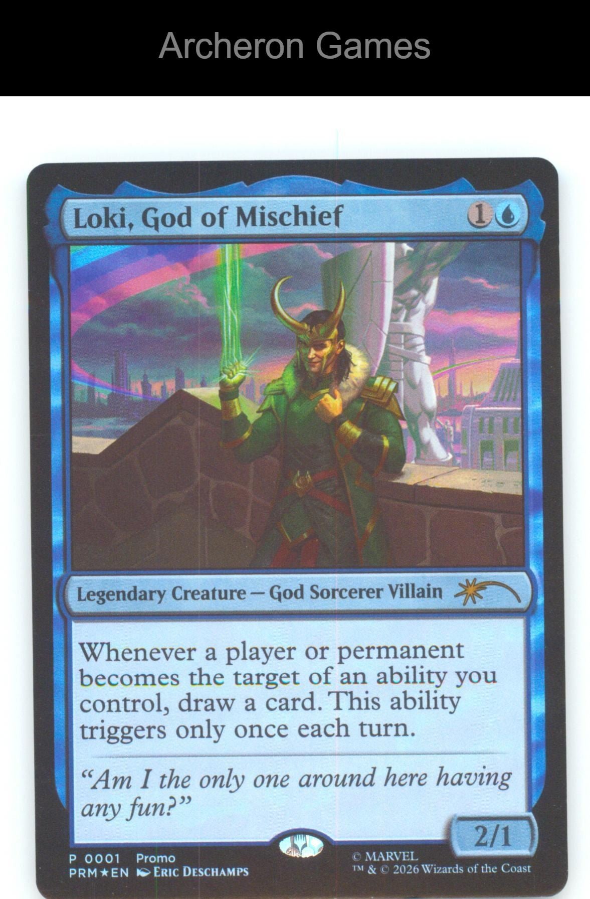 Loki, God of Mischief MSH 65 R MTG Card Marvel Super Heroes FOIL