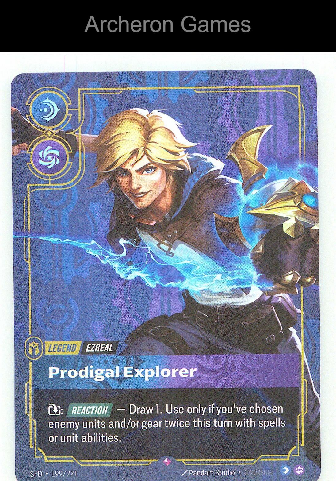 Ezreal - Prodigal Explorer SFD 199/221 R Spiritforged Riftbound Card