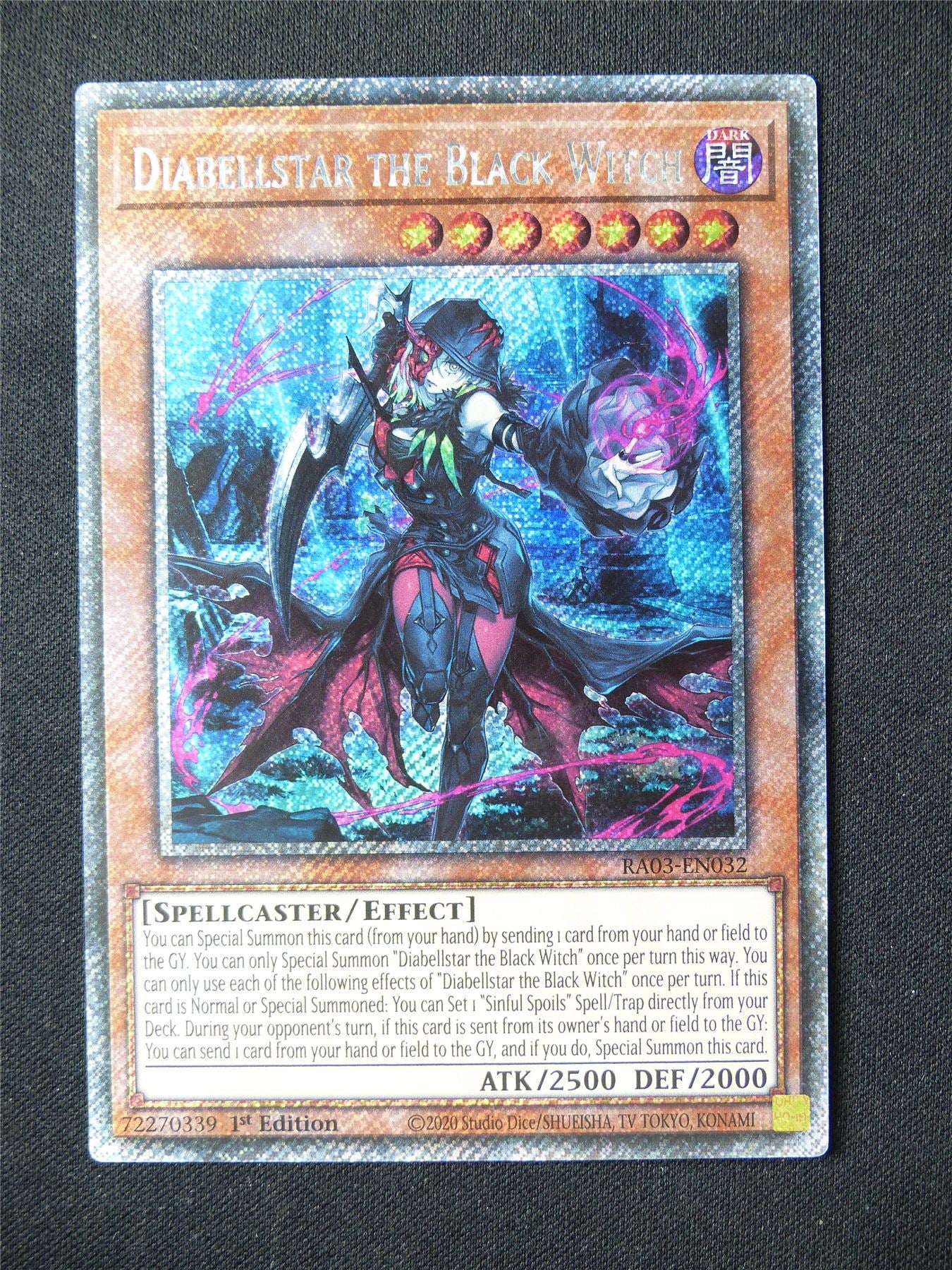 Diabellstar the Black Witch RA03 Platinum Secret Rare - 1st ed Yugioh Card #55W