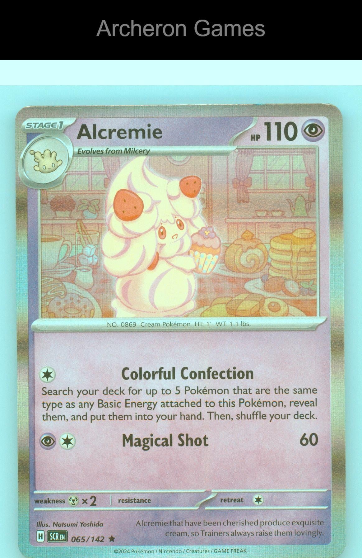 Pokemon Card Alcremie SCR 65/142 R Stellar Crown Reverse Holo