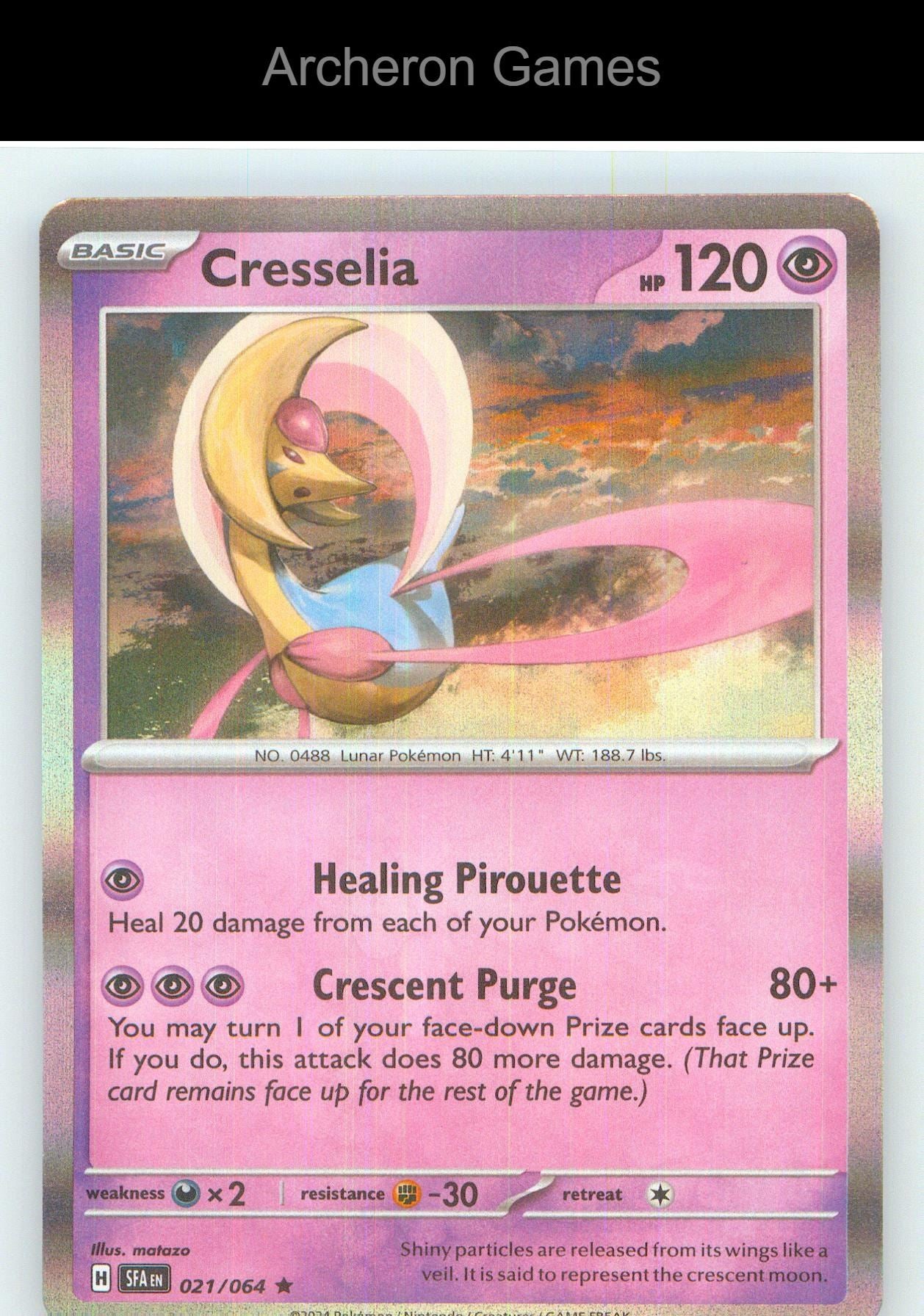 Pokemon Card Cresselia SFA 021/064 R Shrouded Fable Holo