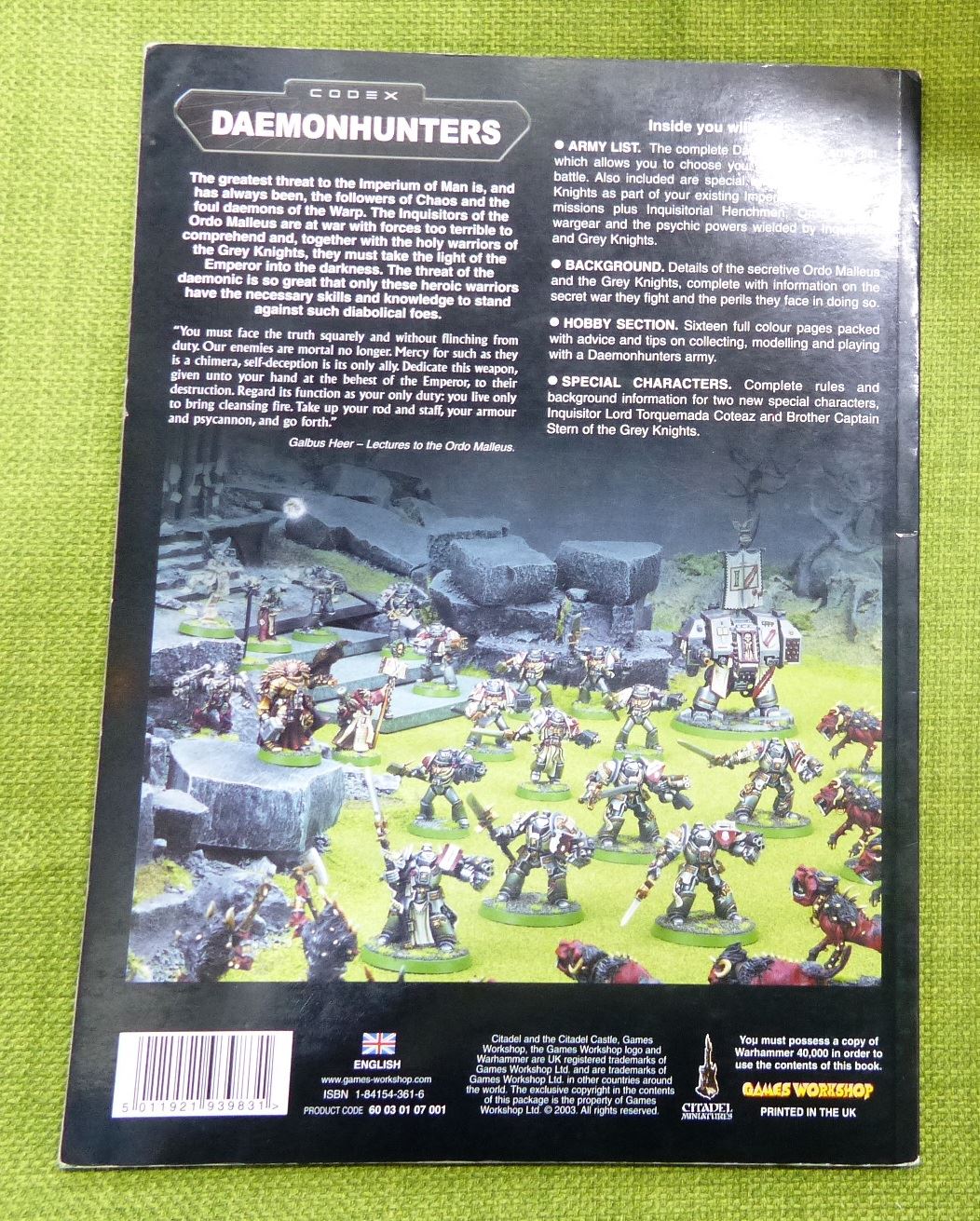 Daemonhunters Codex 2003 Softback Book - Warhammer AoS 40k #92
