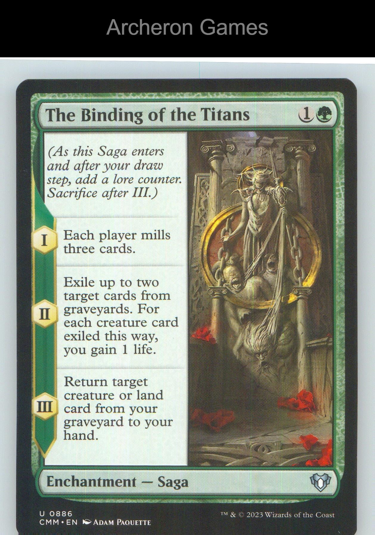 The Binding of the Titans CMM 886 UC MTG Card NM/EX+