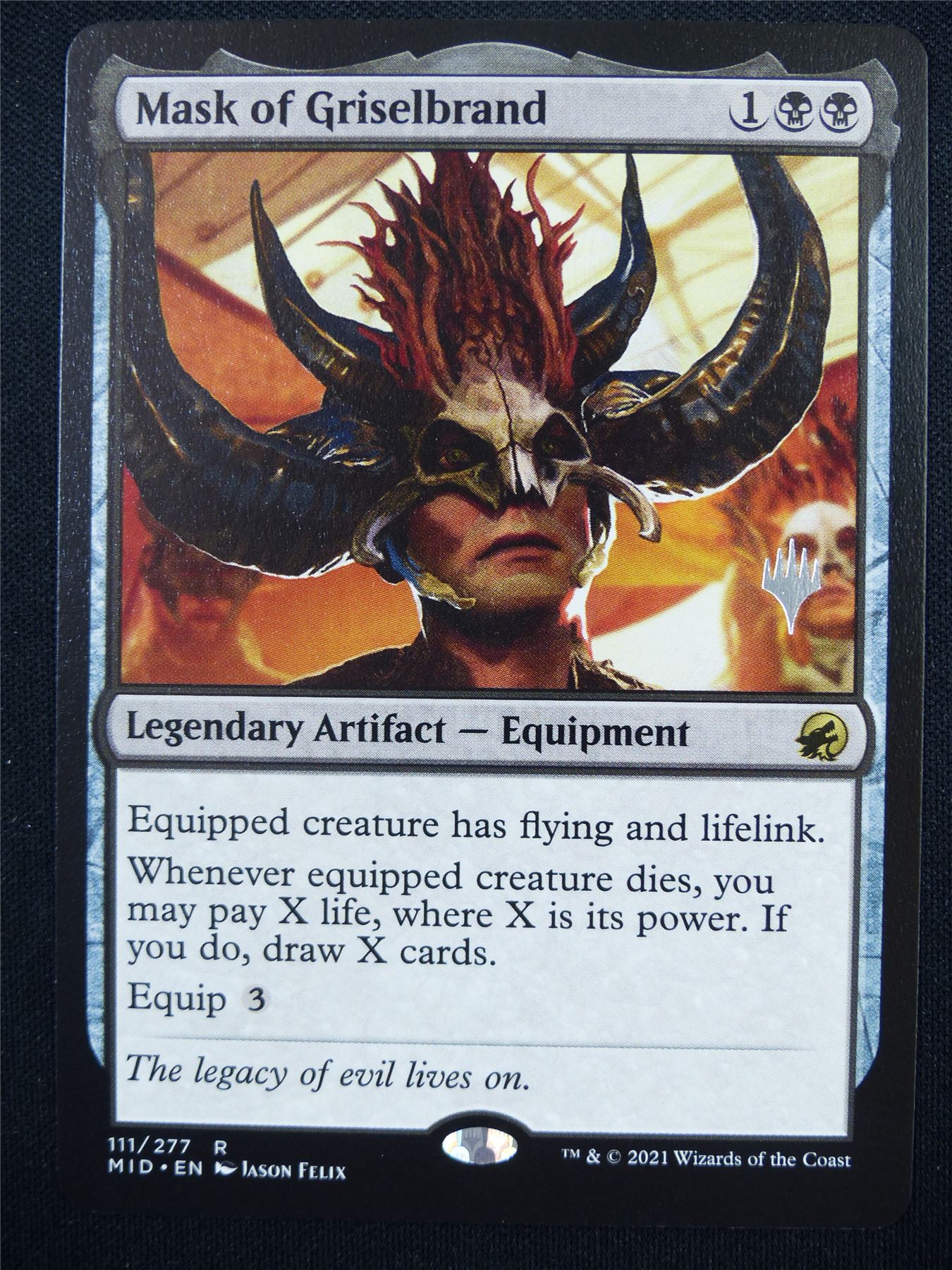 Mask of Griselbrand Promo stamped - MID - Mtg Card #344