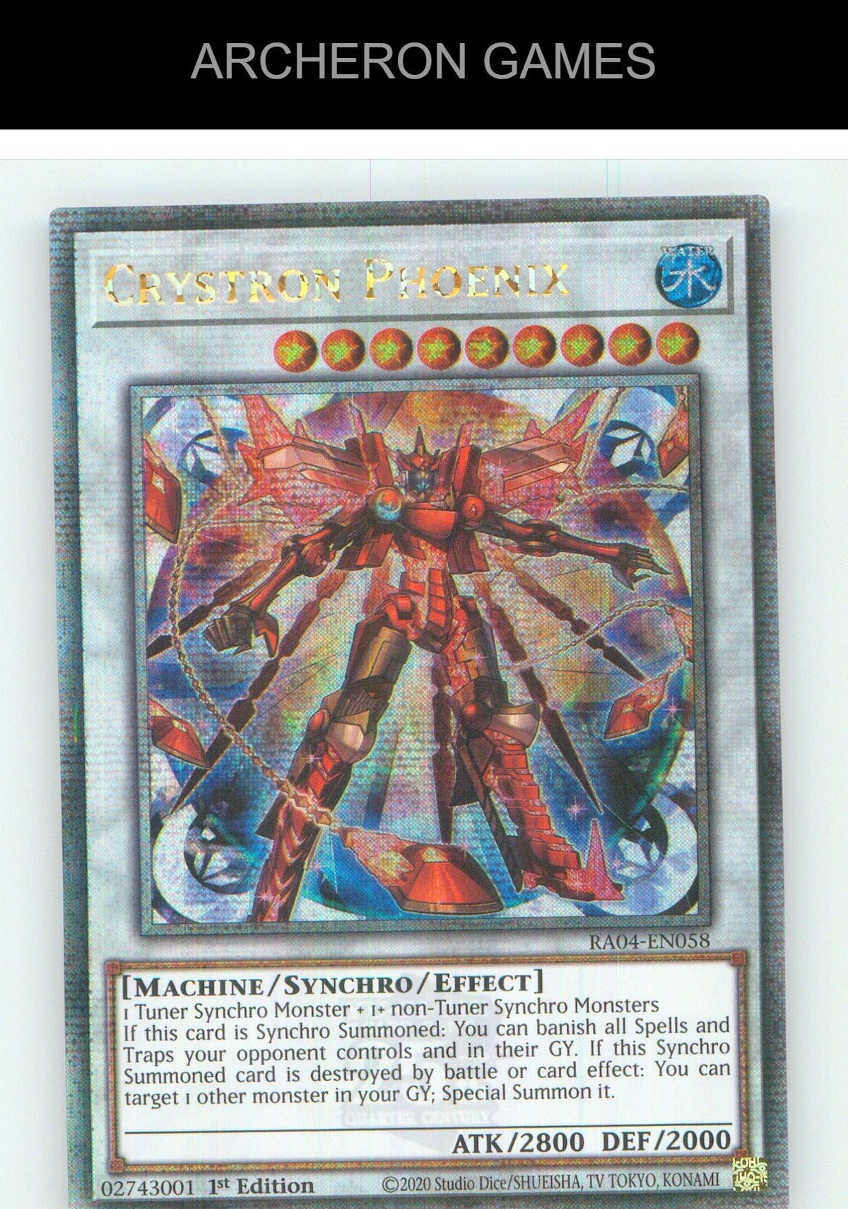 Crystron Phoenix (Quarter Century Secret Rare) YUGIOH Card 1st Edition