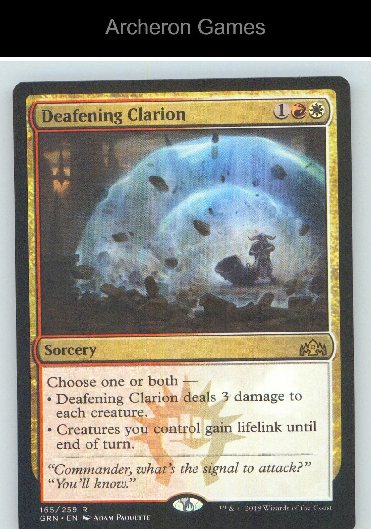 Deafening Clarion GRN 165 R MTG Card NM/EX+