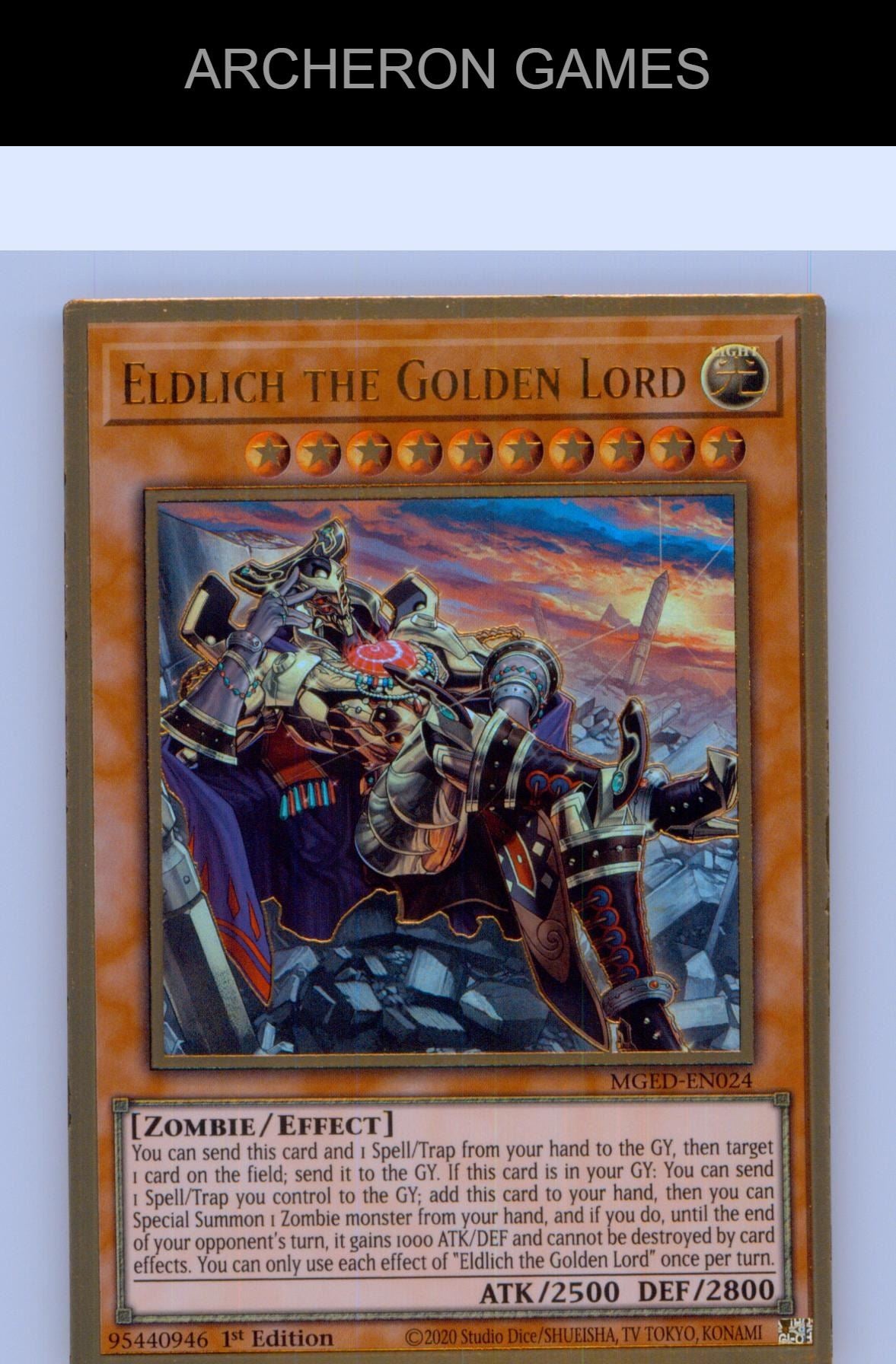 Eldlich the Golden Lord Premium Gold Rare YUGIOH Card 1st Edition