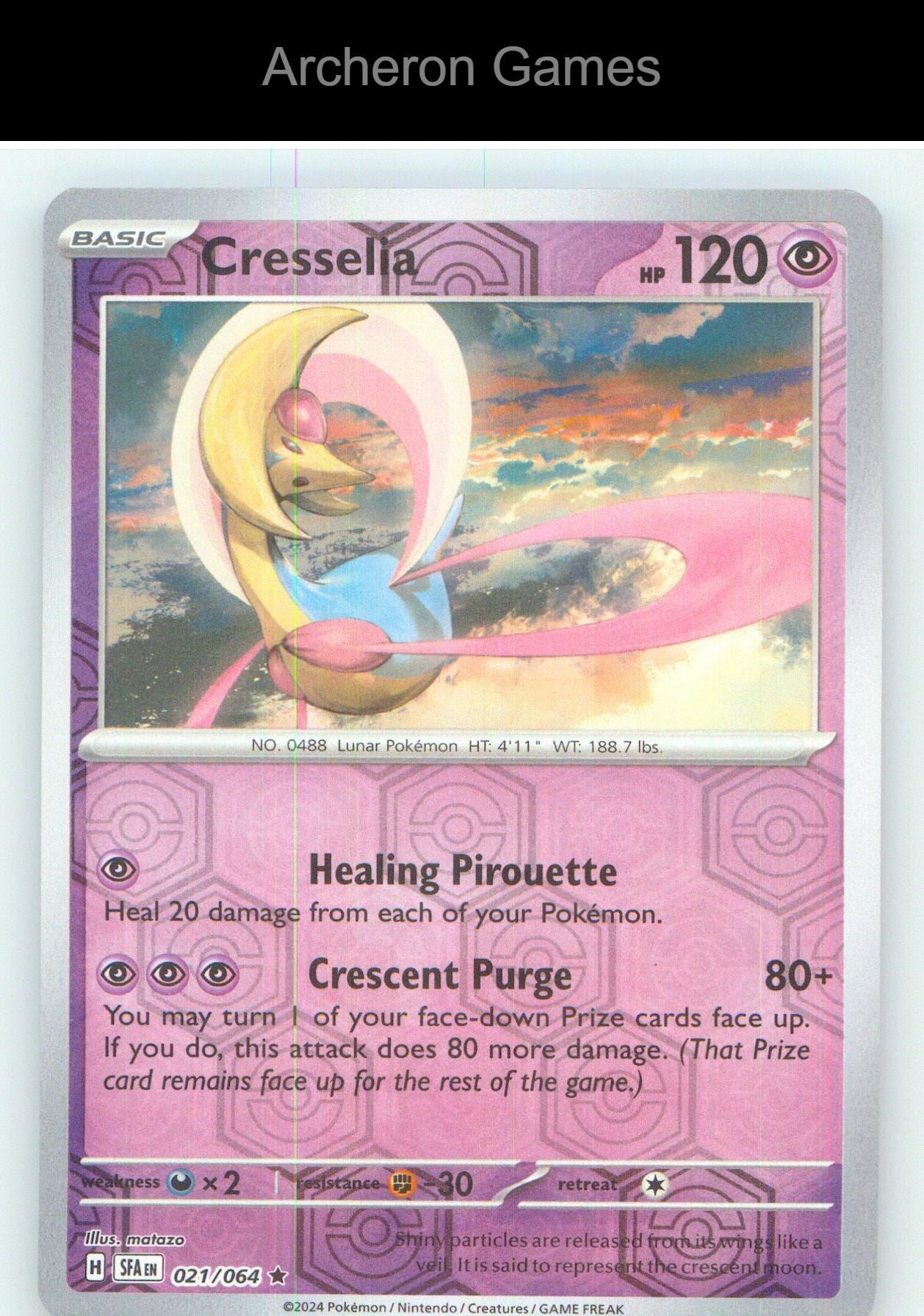 Pokemon Card Cresselia SFA 021/064 R Shrouded Fable Reverse Holo