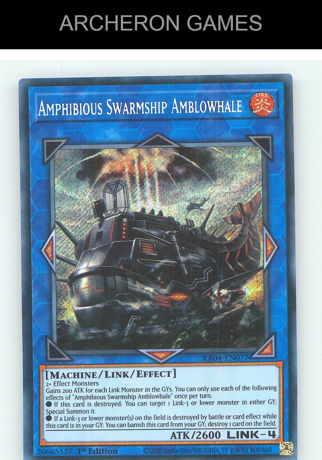 Amphibious Swarmship Amblowhale (Secret Rare) SEC YUGIOH Card 1st Edition