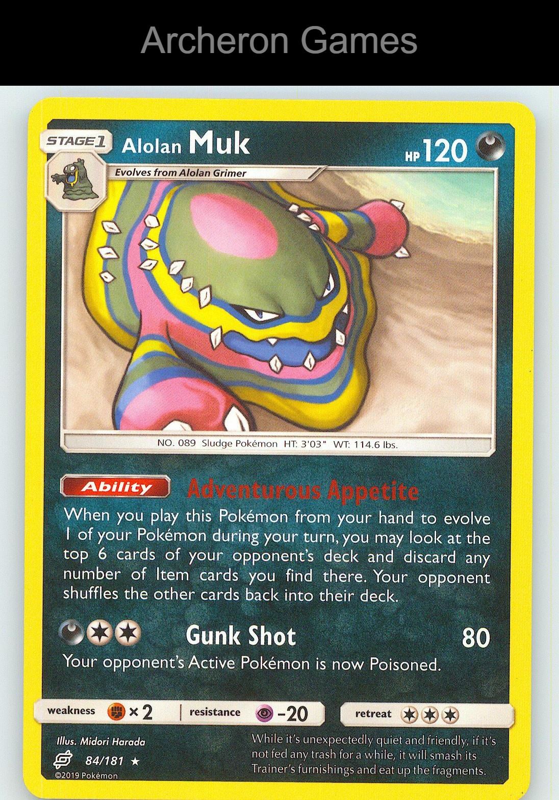 Pokemon Card Alolan Muk TEU 84/181 R Team Up